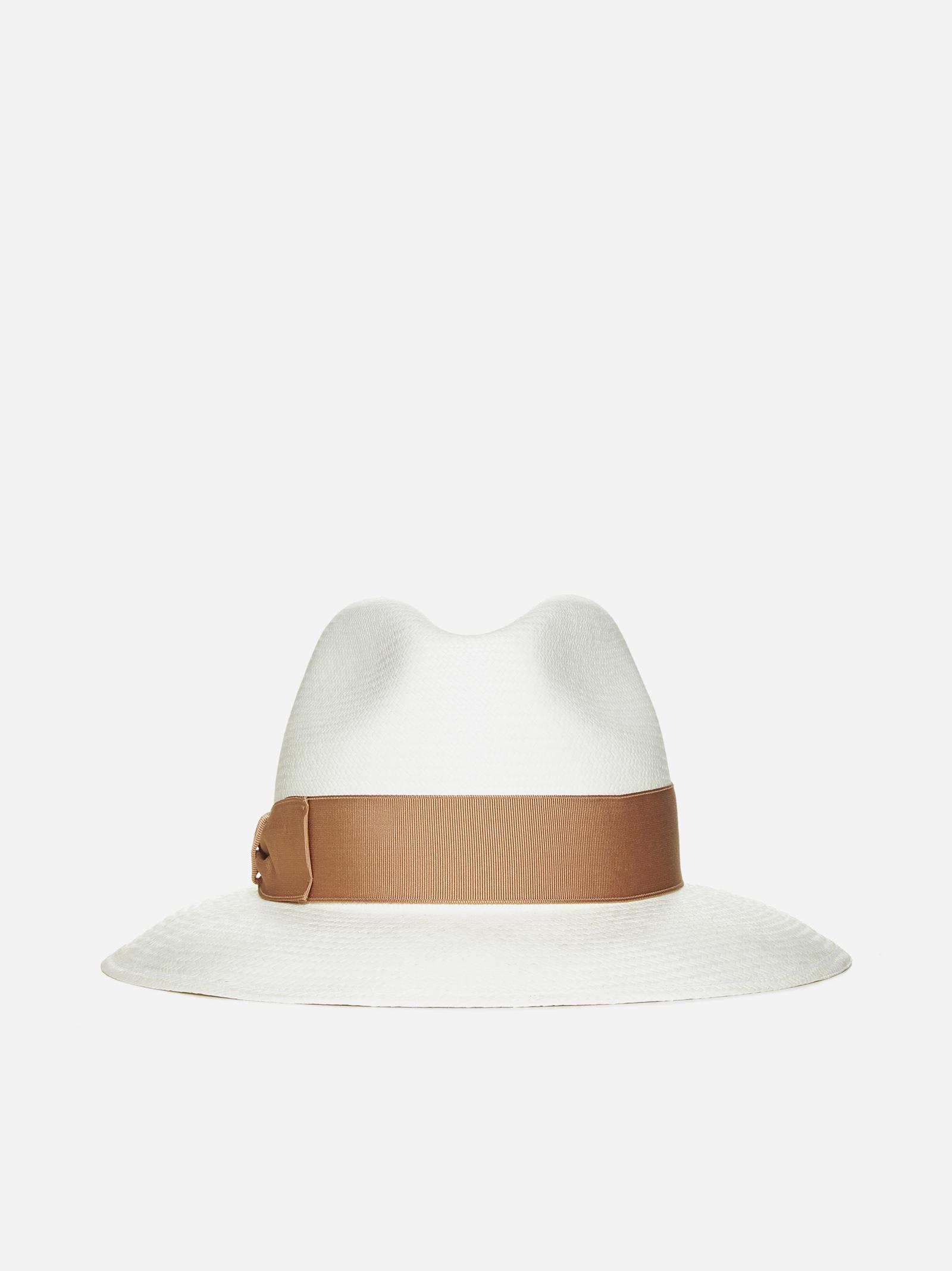 Shop Borsalino Fine Large Brim Panama Hat In Coffee