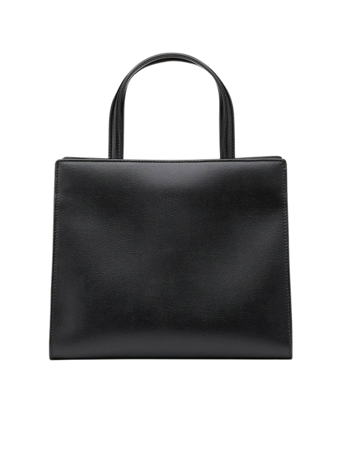 Shop Ferragamo Vara Bow Medium Top Handle Bag In Black