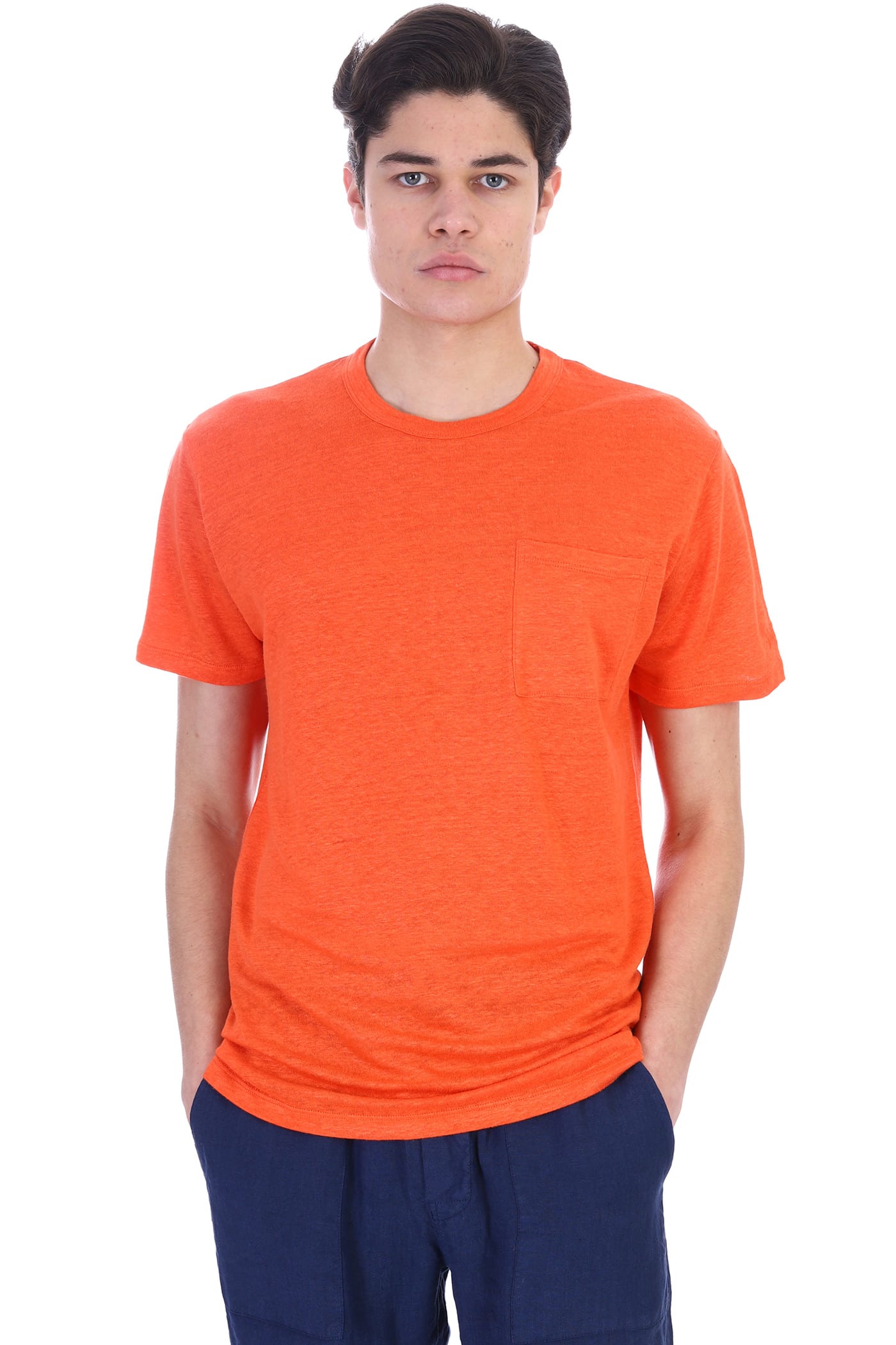MC2 Saint Barth T-shirt In Orange Linen