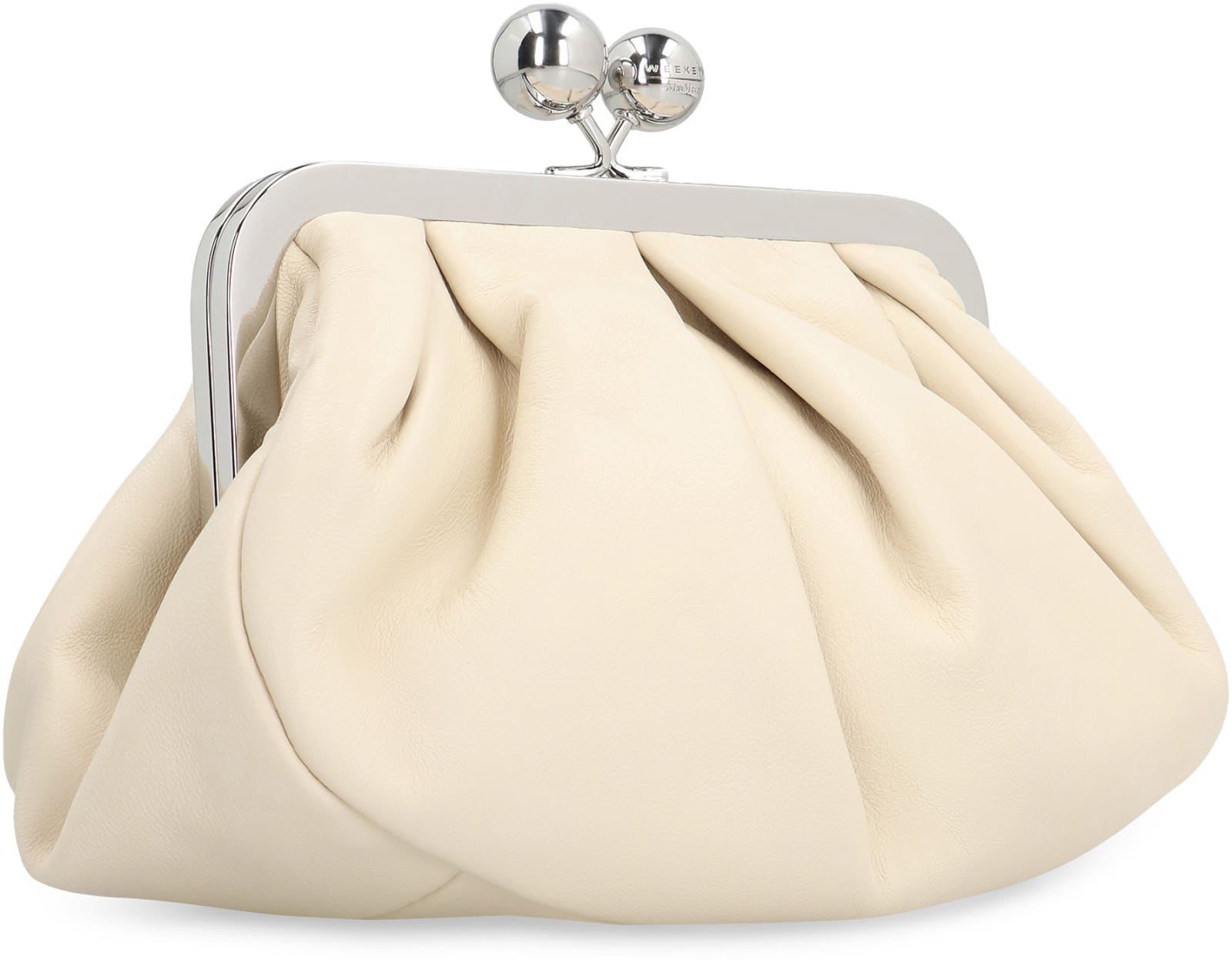 Shop Weekend Max Mara Pasticcino Leather Clutch In Avorio