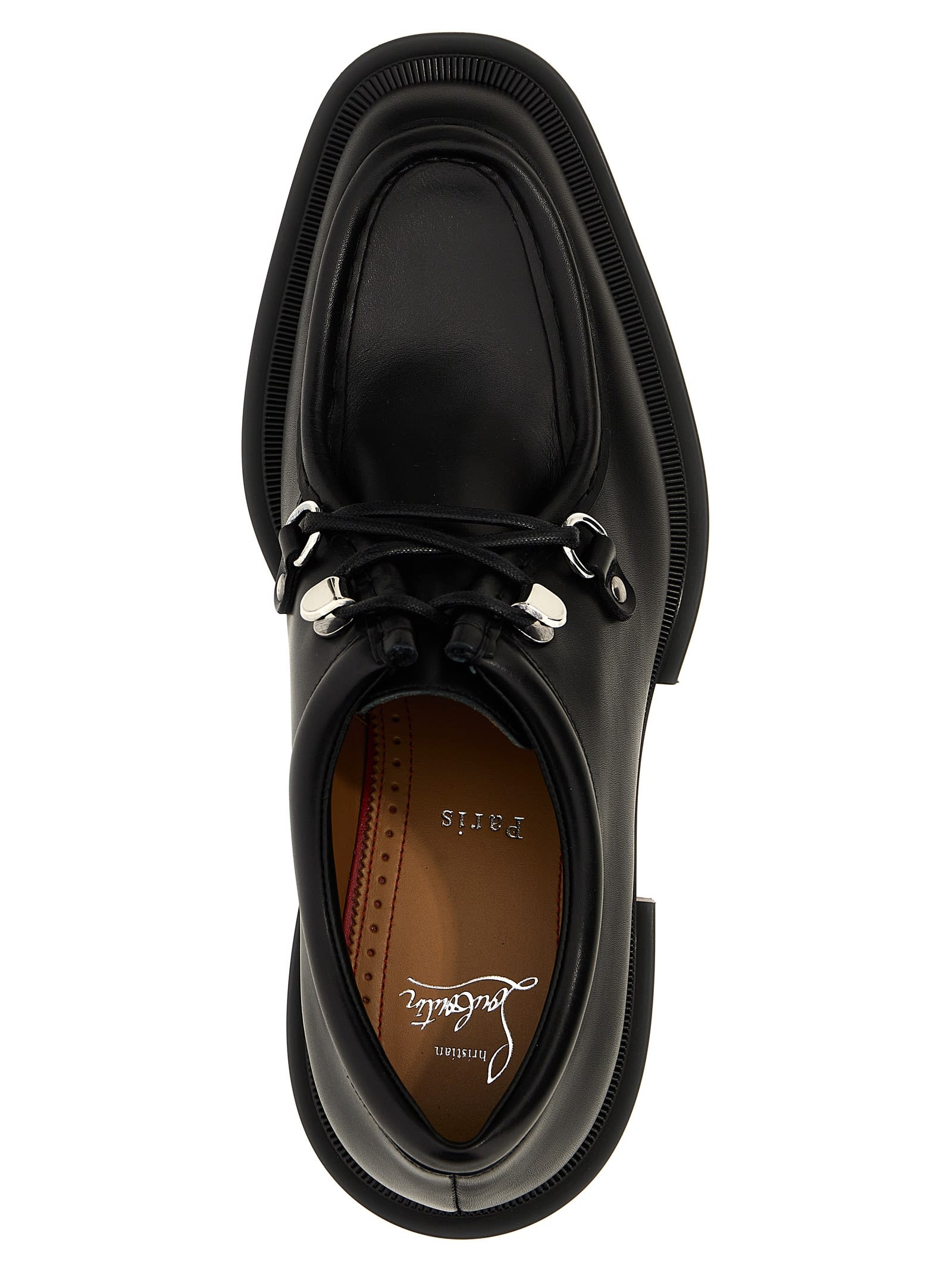 Shop Christian Louboutin Our Pabelito Lace Up Shoes In Black