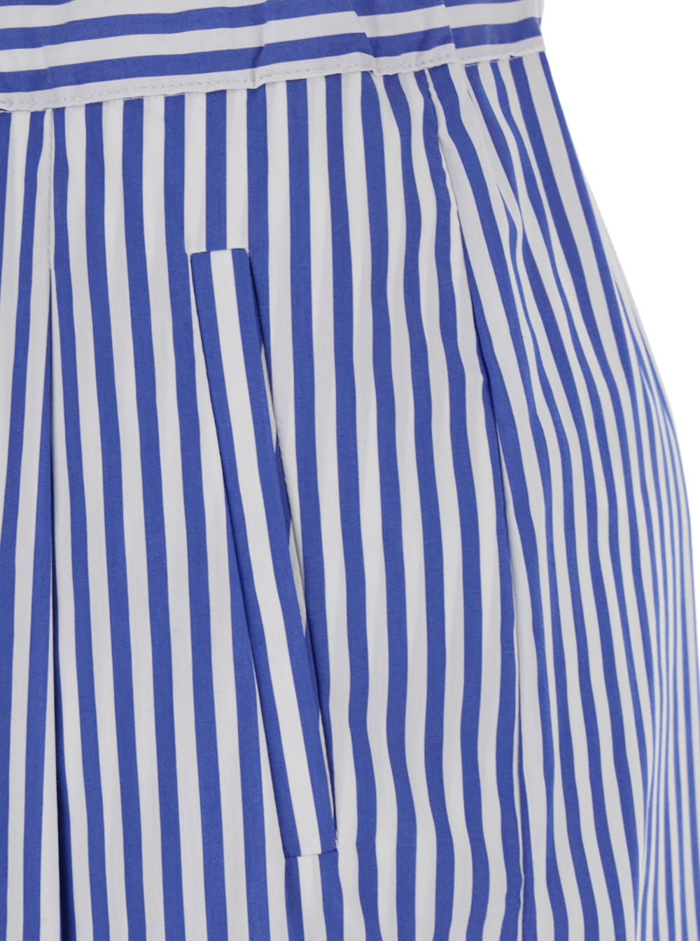 SEMICOUTURE JHONNY BLUE PANTS WITH ELASTIC WAIST AND ALL-OVER STRIPED MOTIF IN COTTON BLEND STRETCH WOMAN