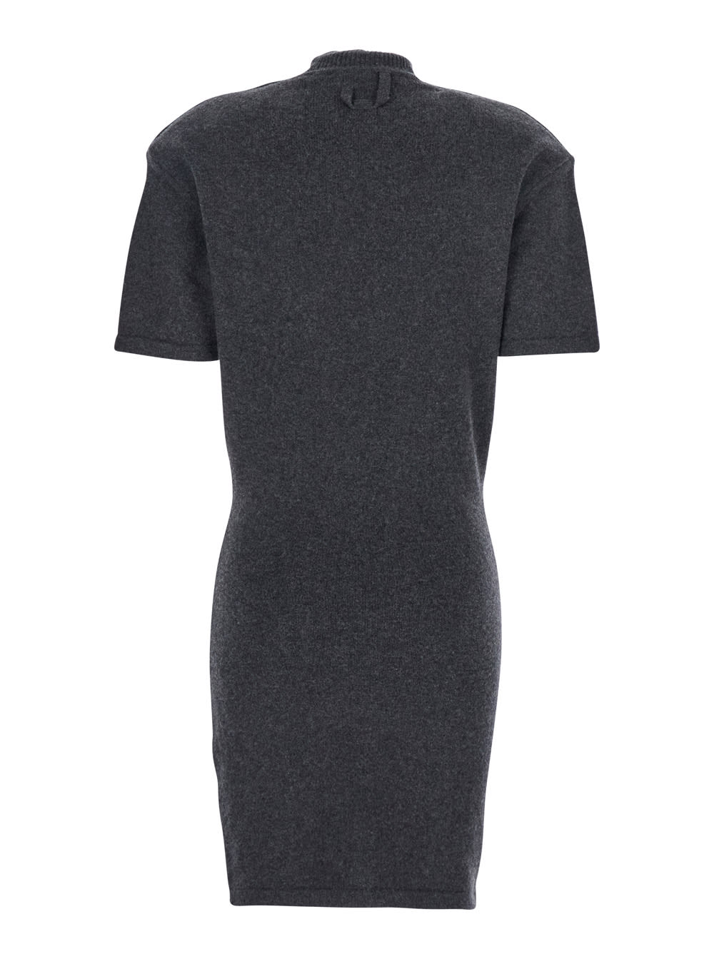 Jacquemus Knitted Wool And Cashmere Minidress In Gray