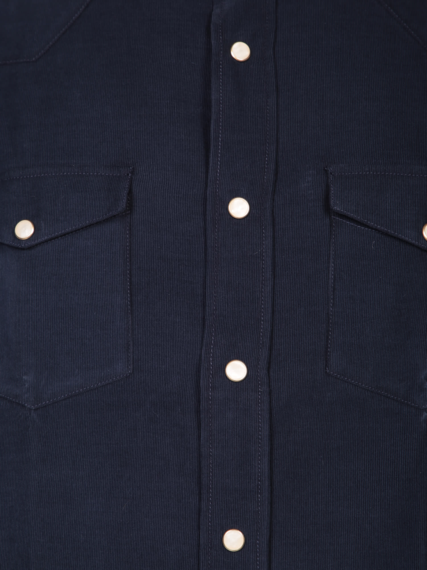 Shop Lardini Blue Corduroy Shirt