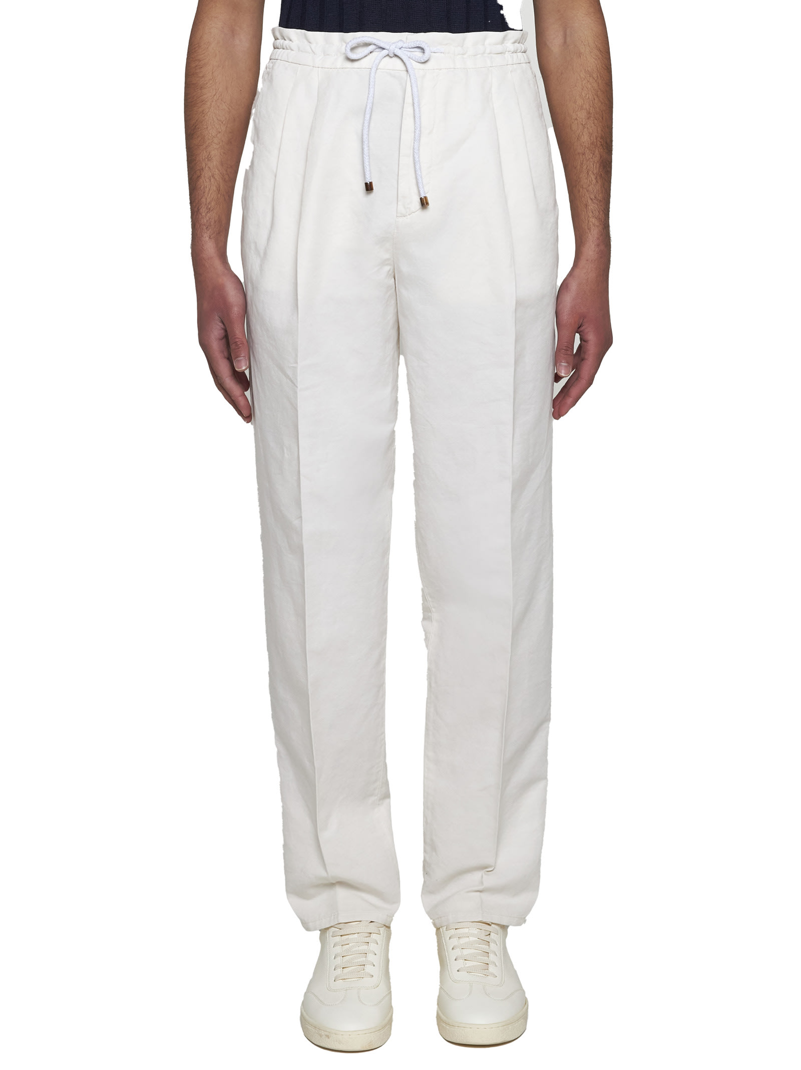 Shop Brunello Cucinelli Pants In Ivory