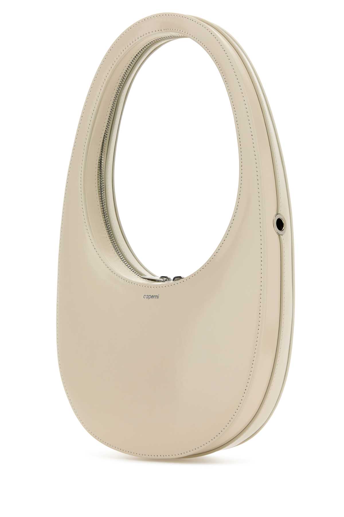 Shop Coperni Ivory Leather Swipe Handbag In Beige