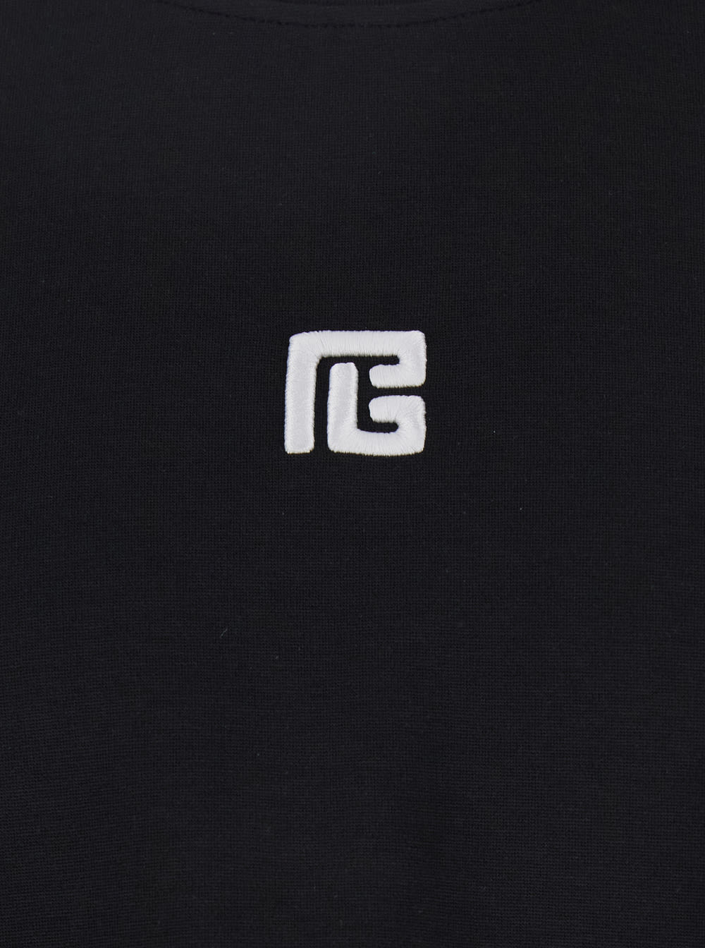 Balmain Black Crewneck T-shirt With Logo Print On The Front In Cotton Man