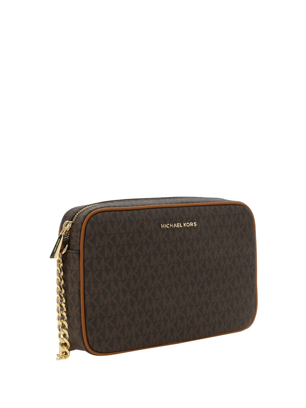 Michael Kors Jet Set Leather Crossbody Bag In Brown