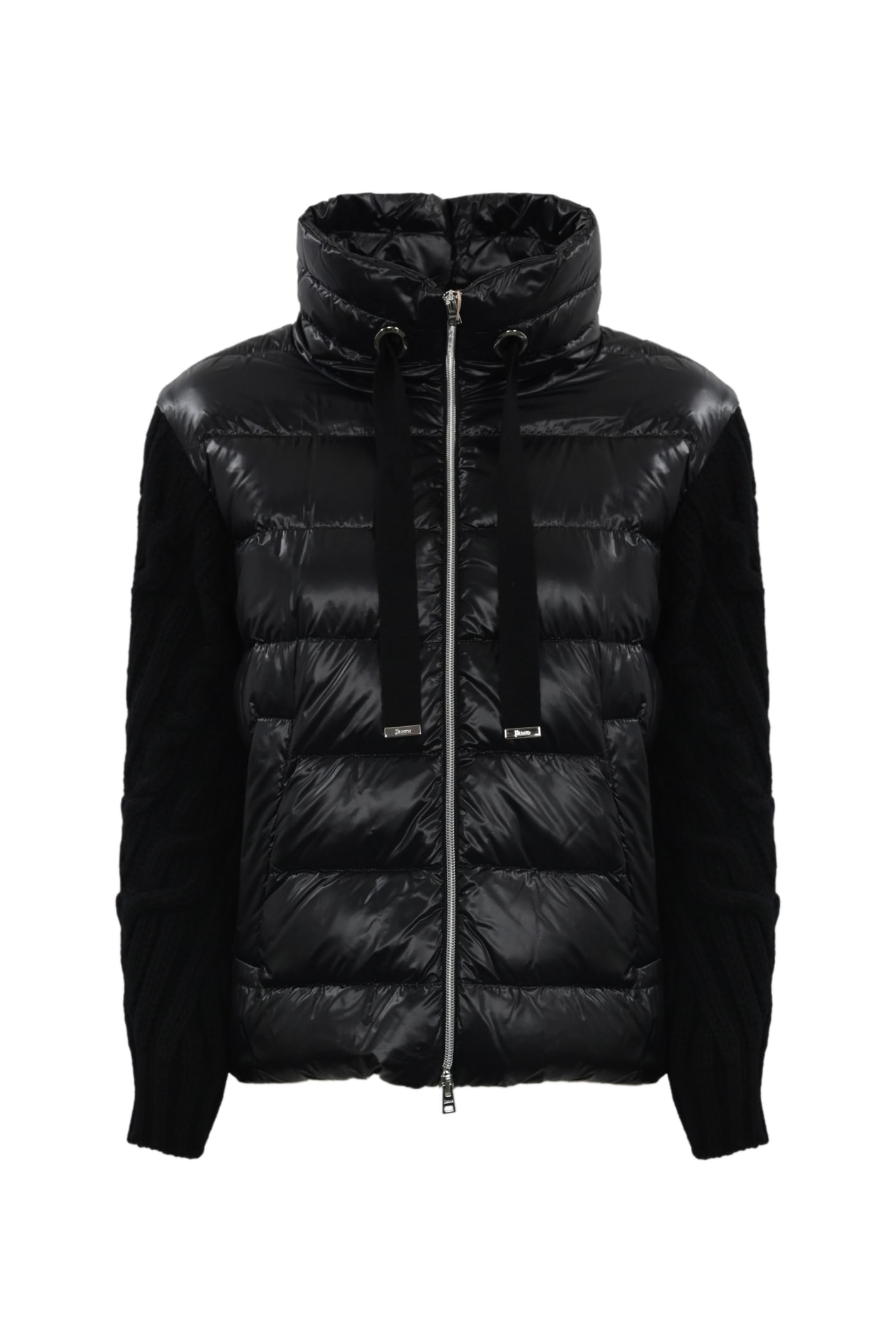 Down Jacket With Wool Sleeves