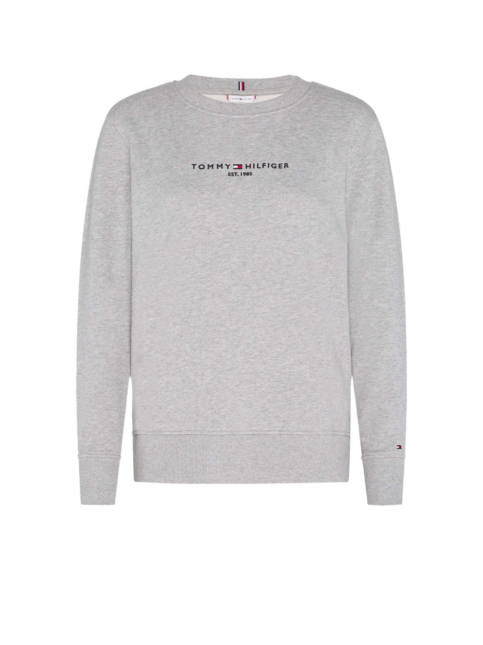 Tommy Hilfiger Gray Cotton Sweater With Logo