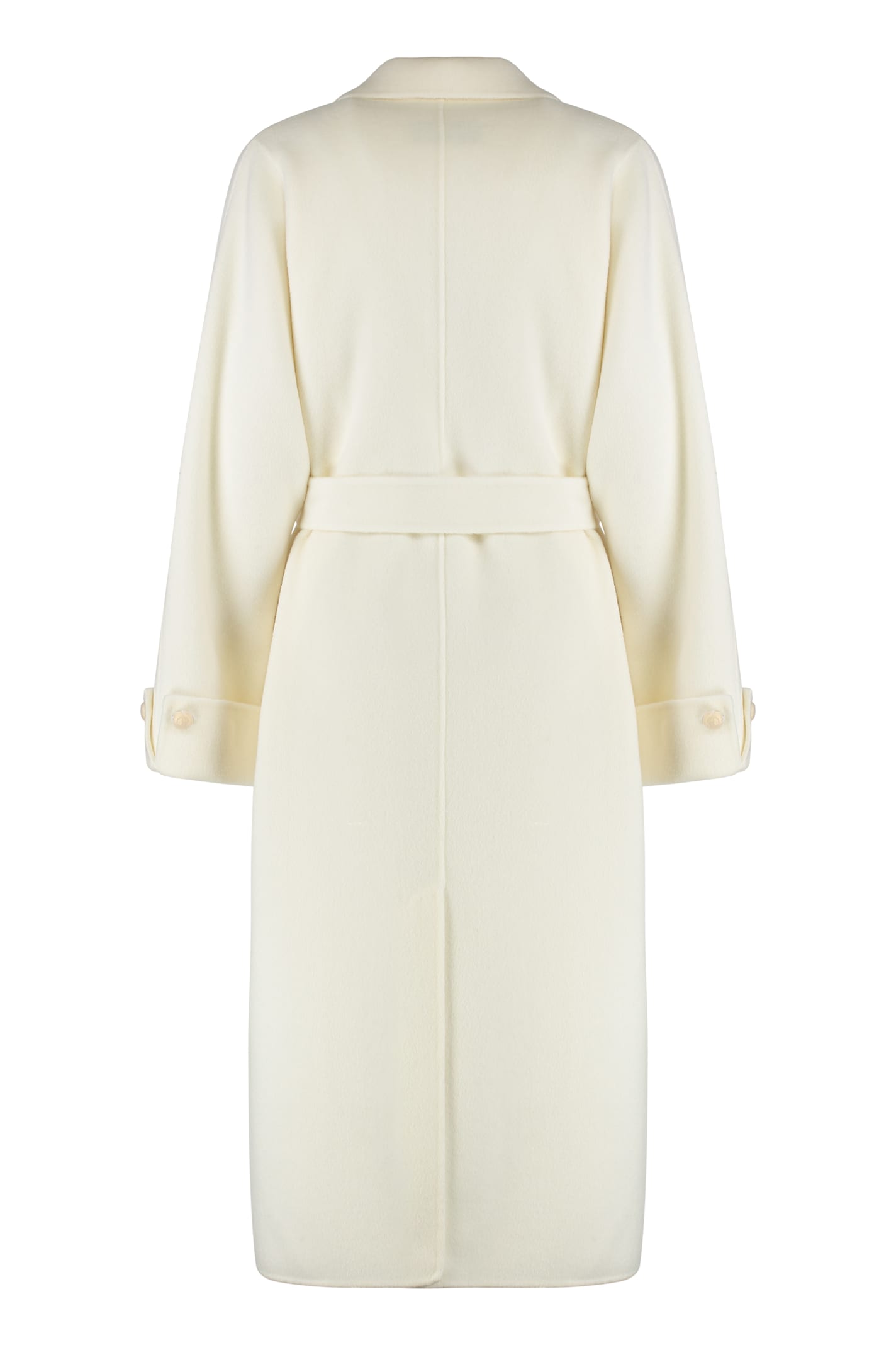 Elisabetta Franchi Overcoat Made Of A Wool Blend Fabric. In White