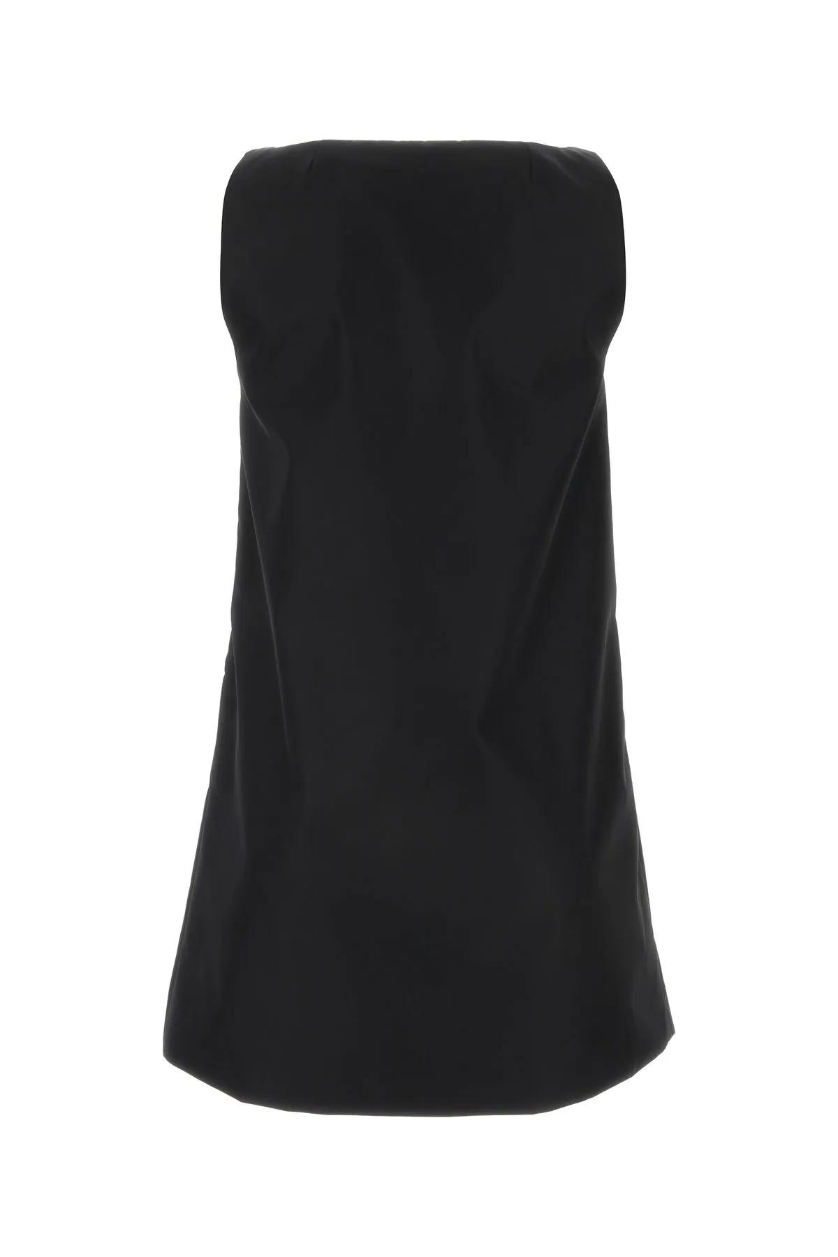 Shop Prada Black Nylon Dress In Nero