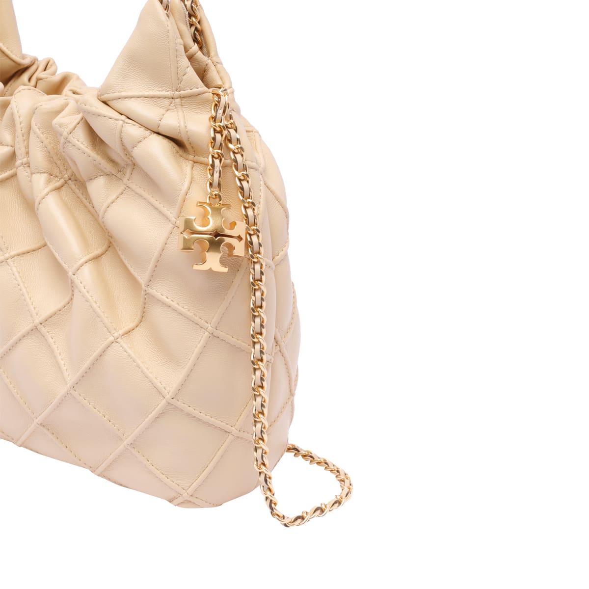 Tory Burch Mini Fleming Hobo Bag In Beige