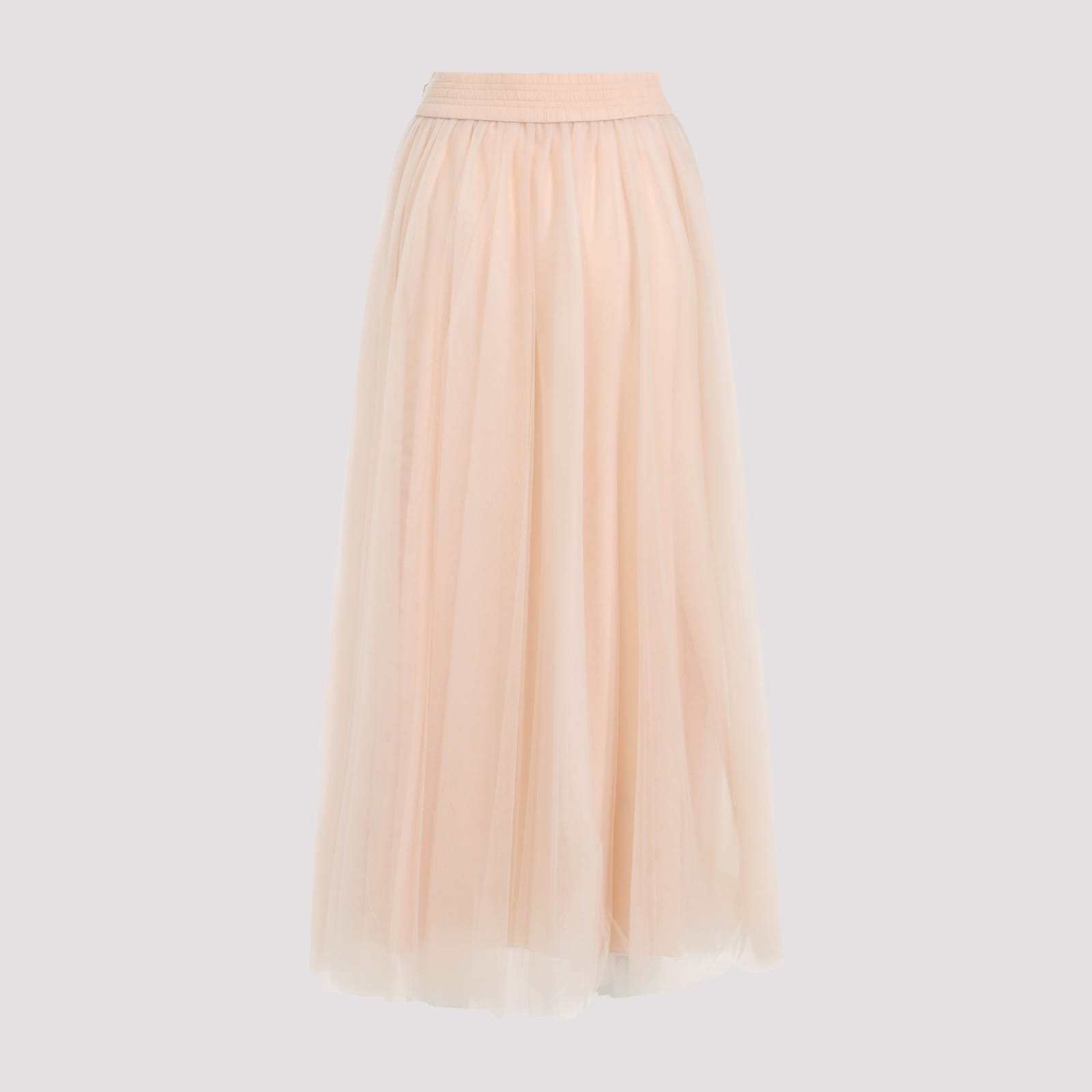 Shop Fabiana Filippi Tulle Midi Skirt In Cipria