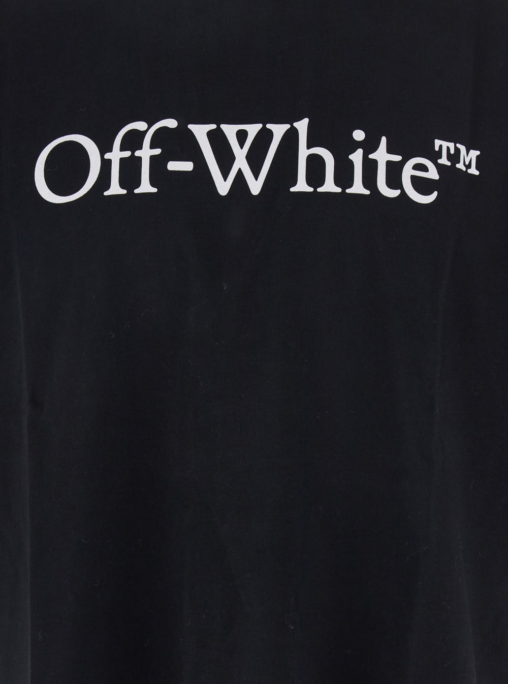 Off-white Black Oversized T-shirt With Contrasting Logo Lettering Print In Cotton Man