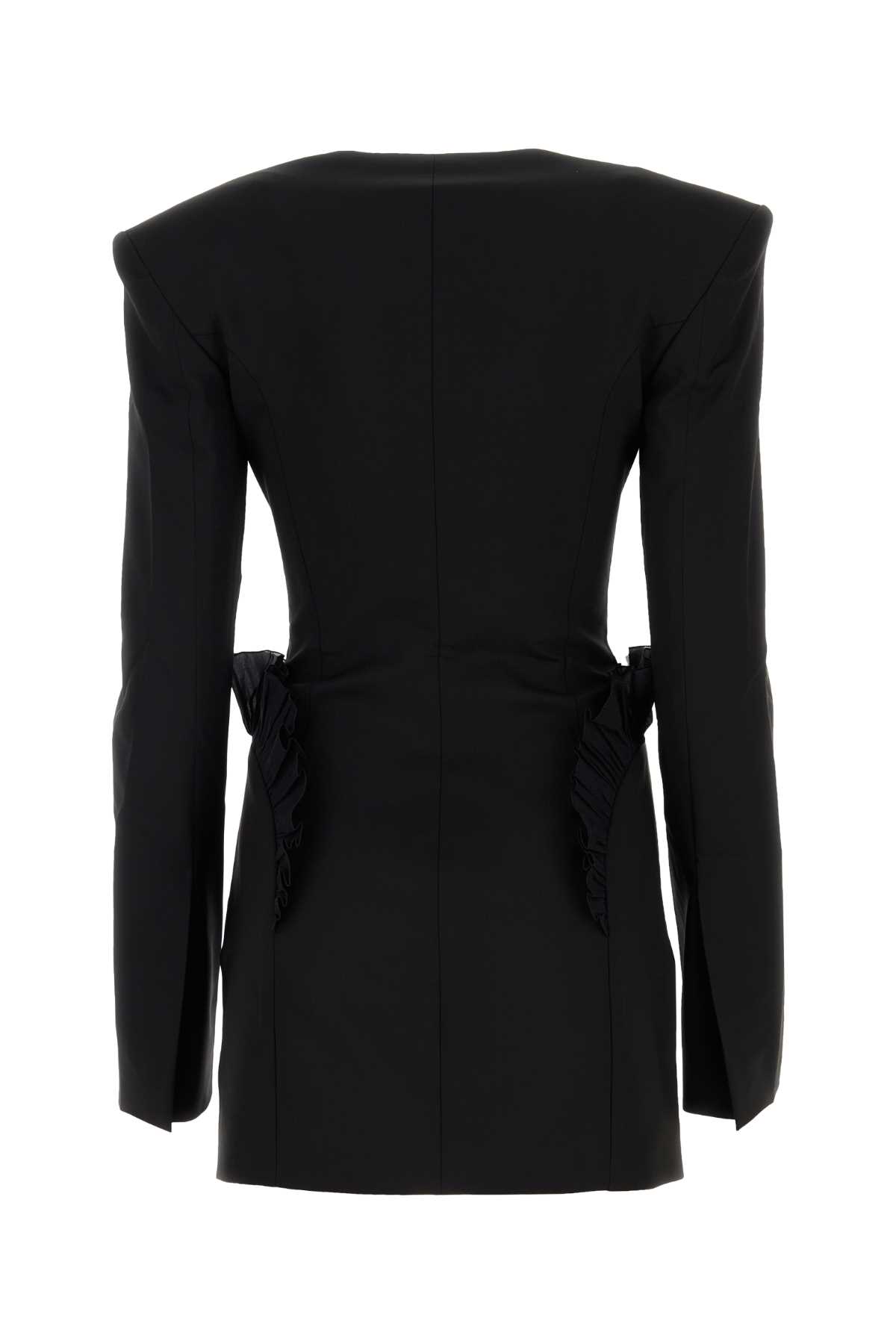 Shop Nensi Dojaka Black Stretch Wool Mini Dress