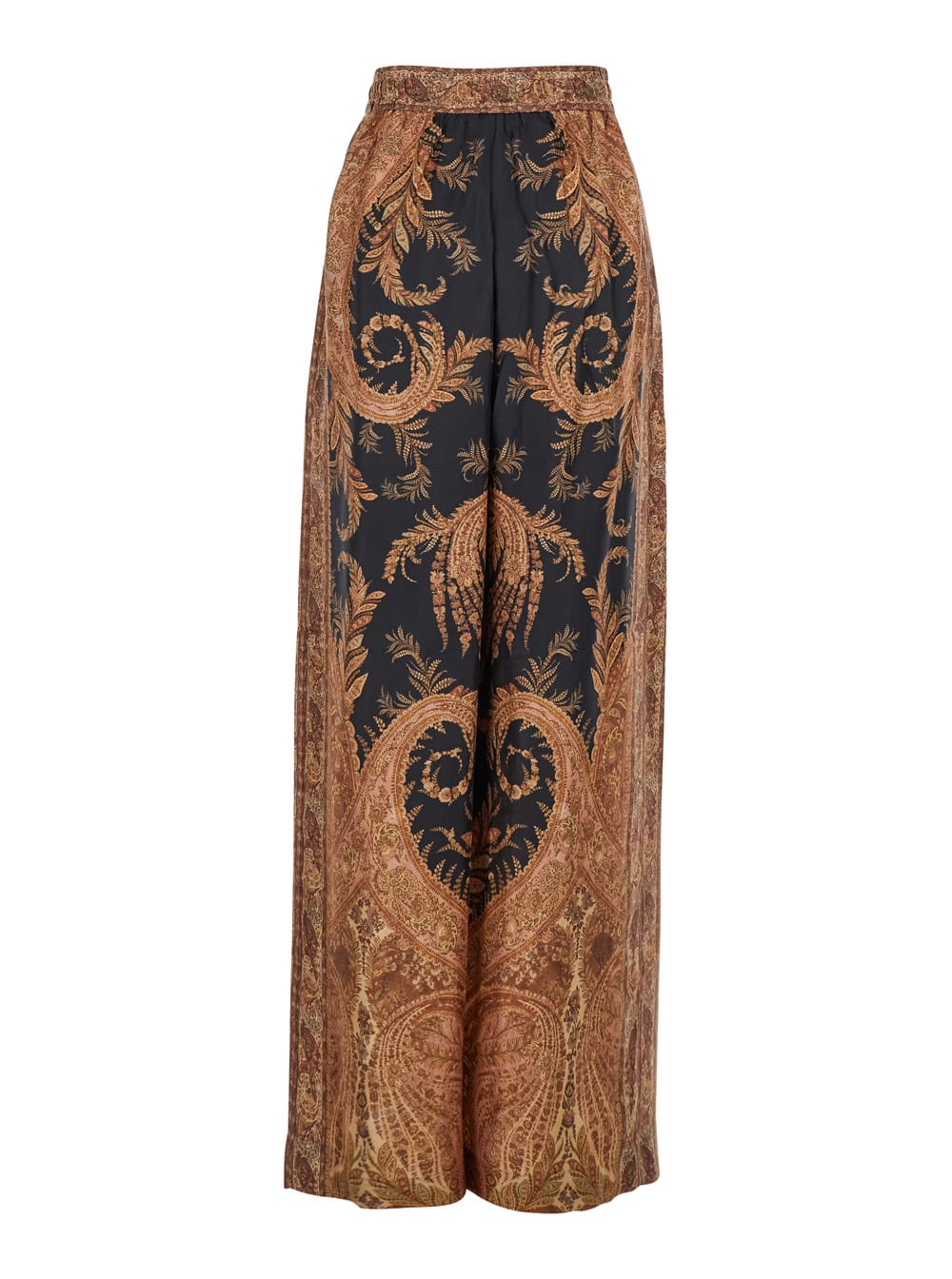 Zimmermann Multicolor Pants With Belt And All-over Paisley Motif In Silk Woman In Multi