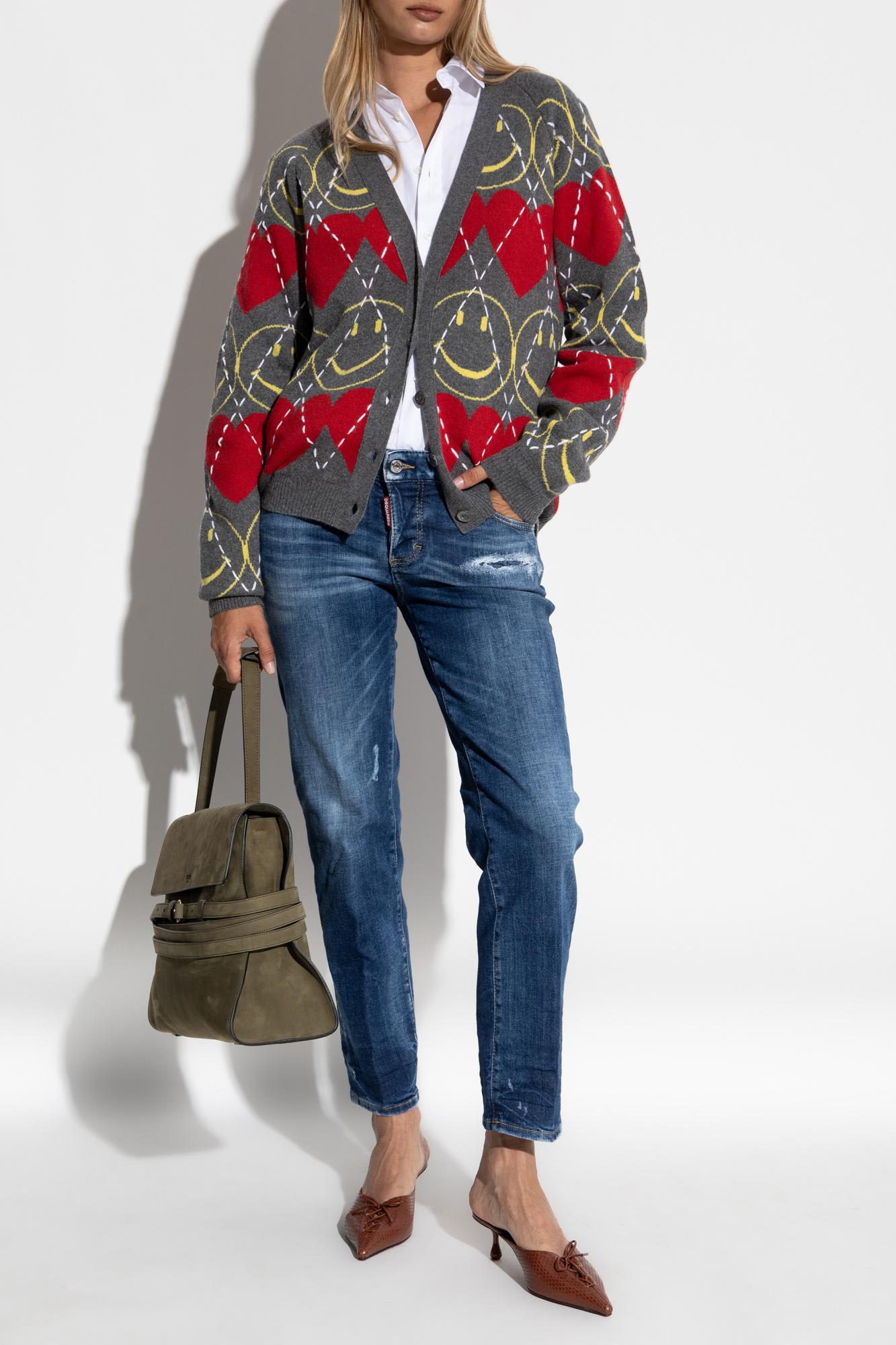 Dsquared2 Distressed Five-pocket Belt Loop Trousers In Blue