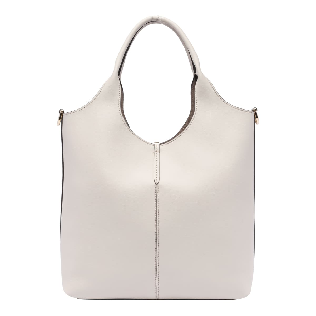 Tod's White Leather Shopping Bag In White