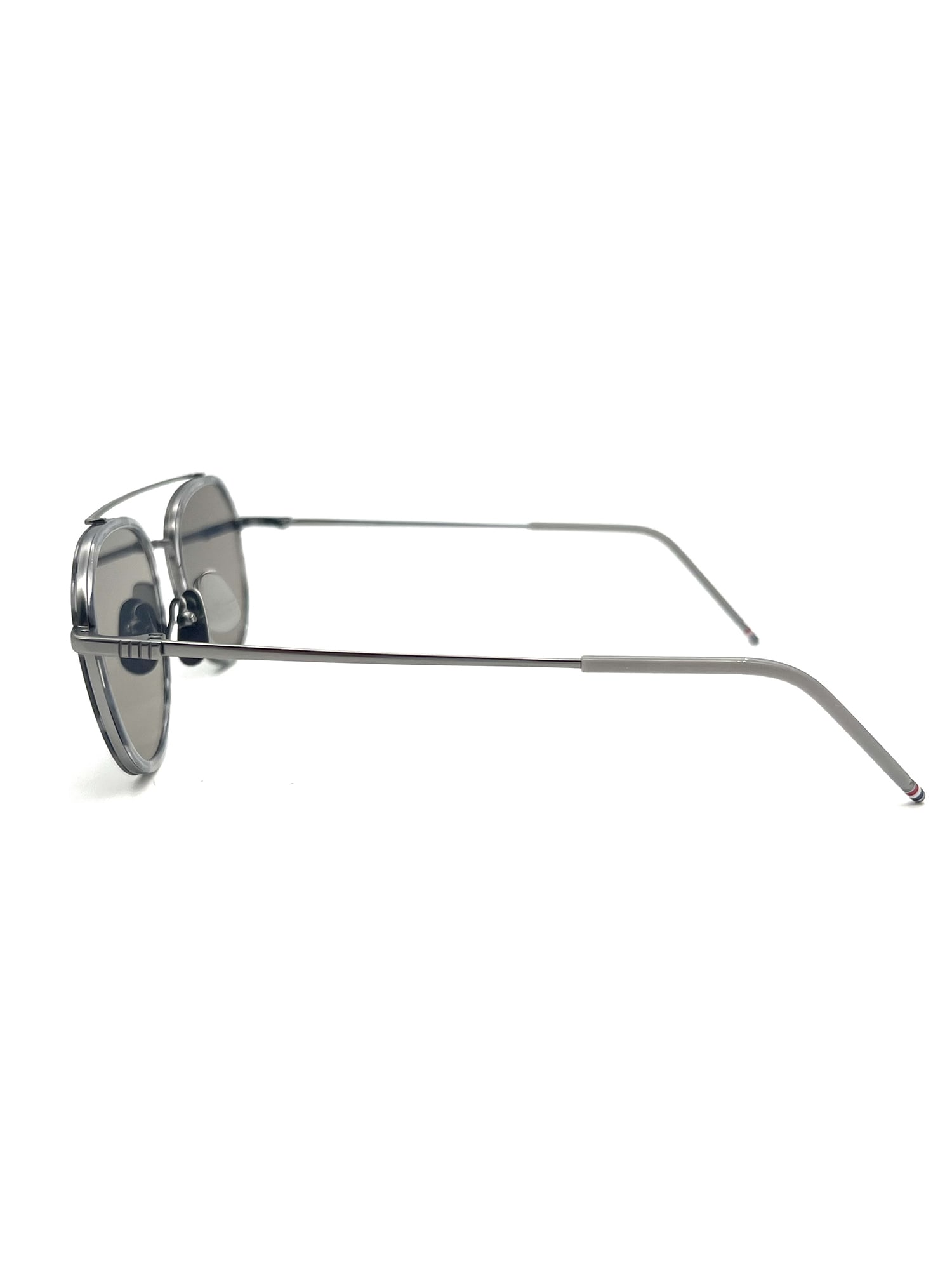Thom Browne Aviator Sunglasses With Acetate And Titanium In Dark Grey