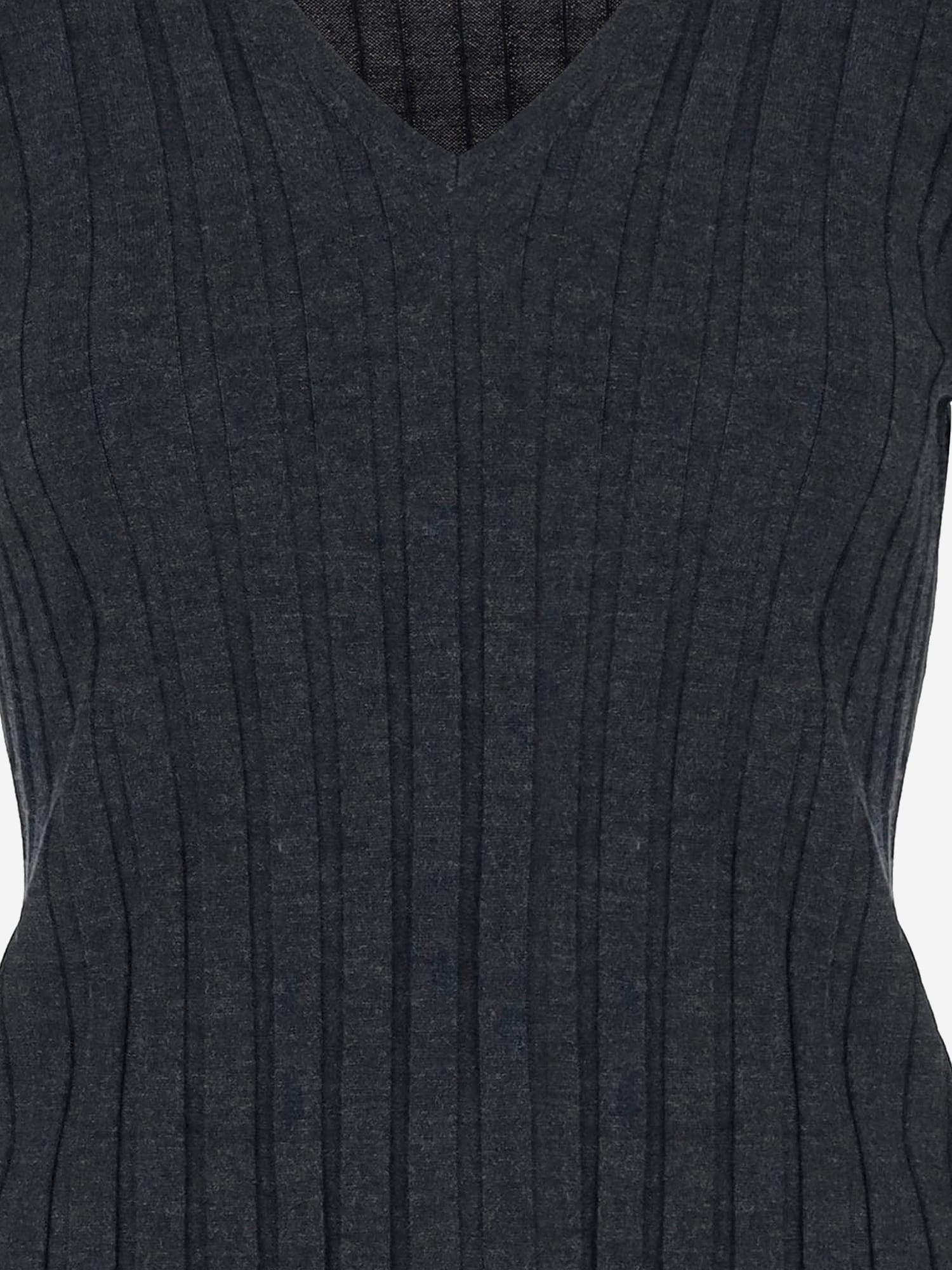 Allude Wool Sweater With Striped Pattern In Black