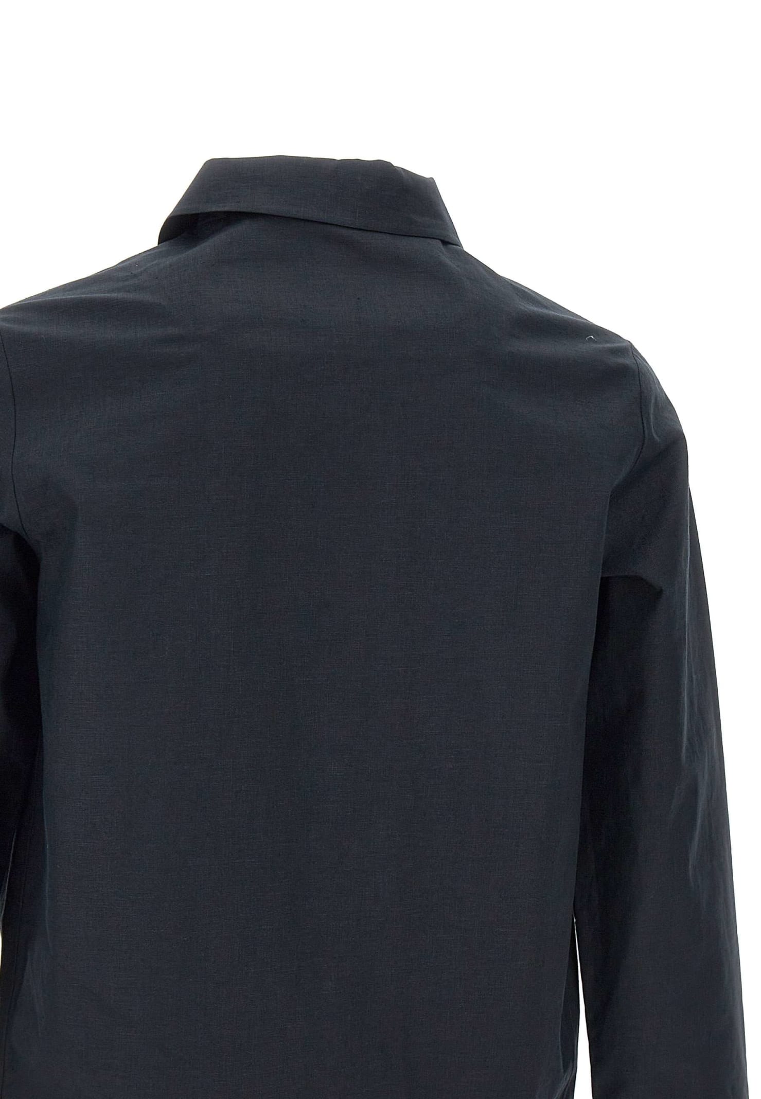 Shop Rrd - Roberto Ricci Design Terzilino Overshirt Linen Jacket In Blue