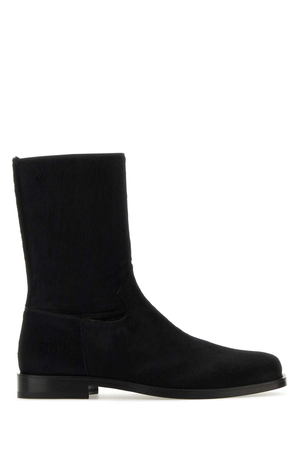 Black Calfhair Ankle Boots