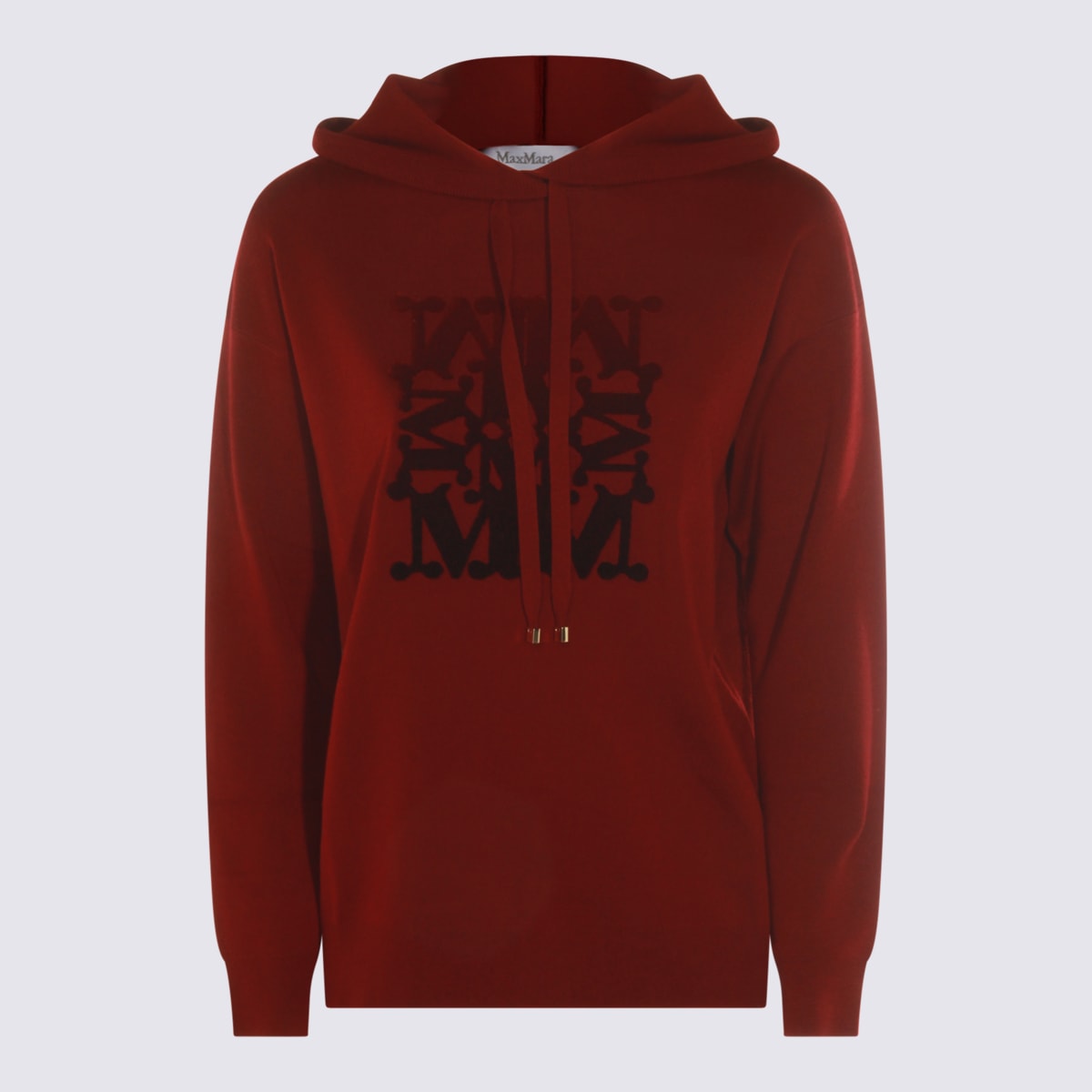 Max Mara Dark Red Wool Sweatshirt In Red