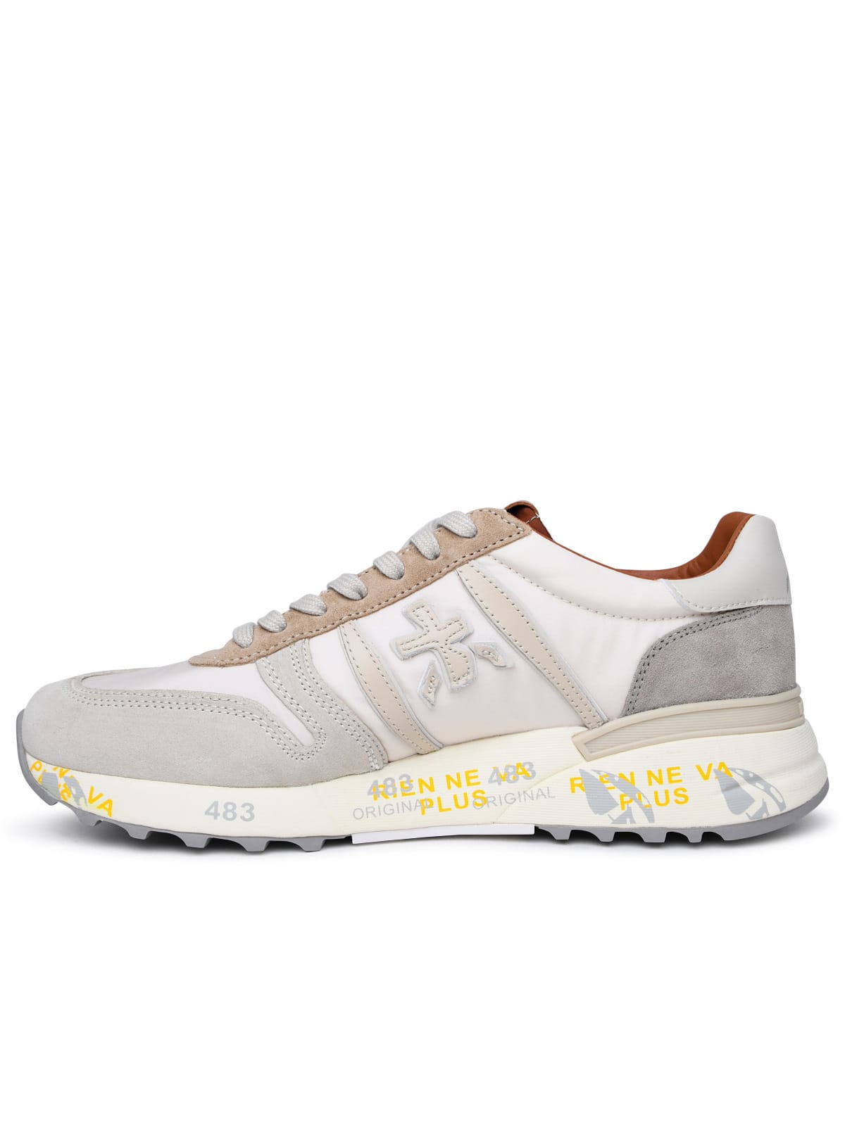 Shop Premiata Lander Multicolor Nylon Blend Sneakers Sneakers In Beige