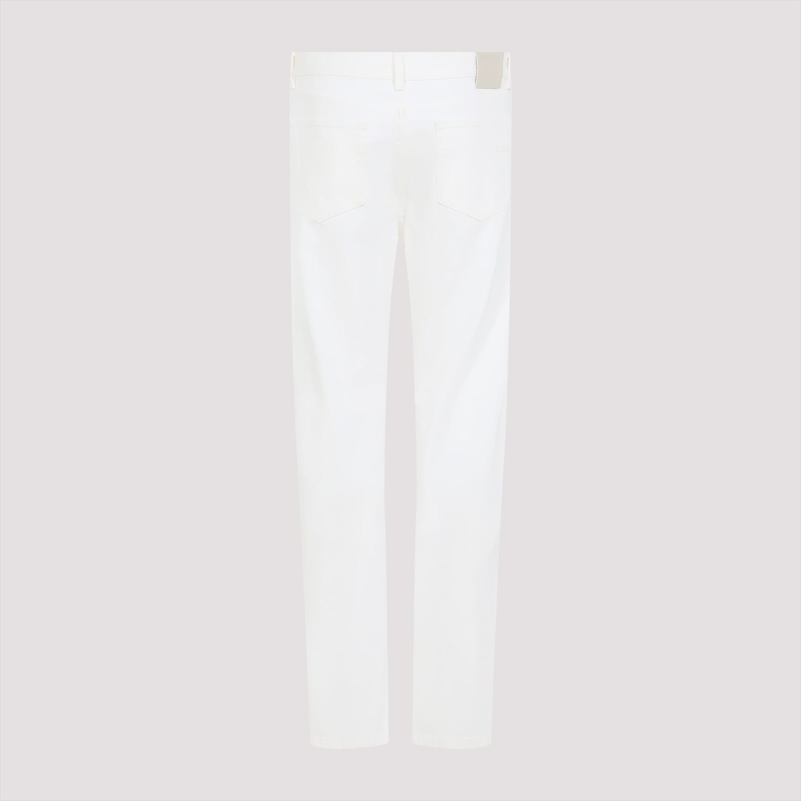 Zegna White Rinse-washed Stretch Cotton Roccia Jeans In Bianco Ottico Unito