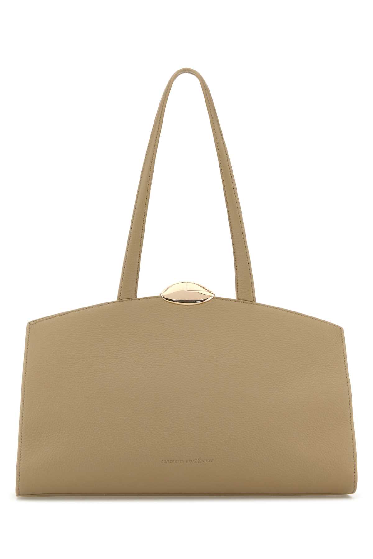 Benedetta Bruzziches Beige Leather Serena Shopping Bag In Brown