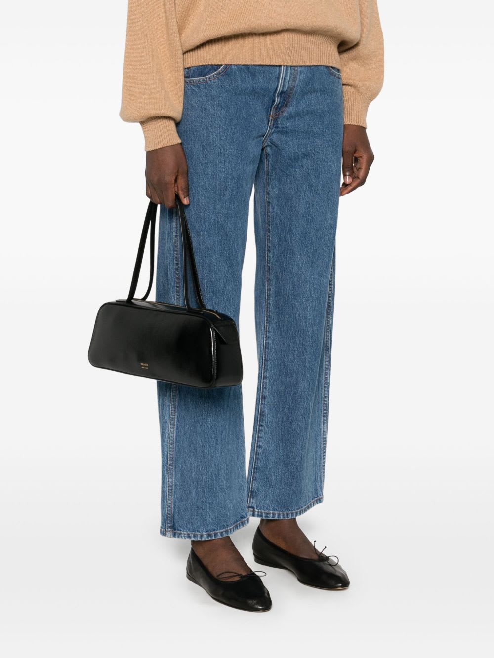 Khaite Hold All String Small Square Bauletto Shoulder Bag Shoulder Bags Black In Black