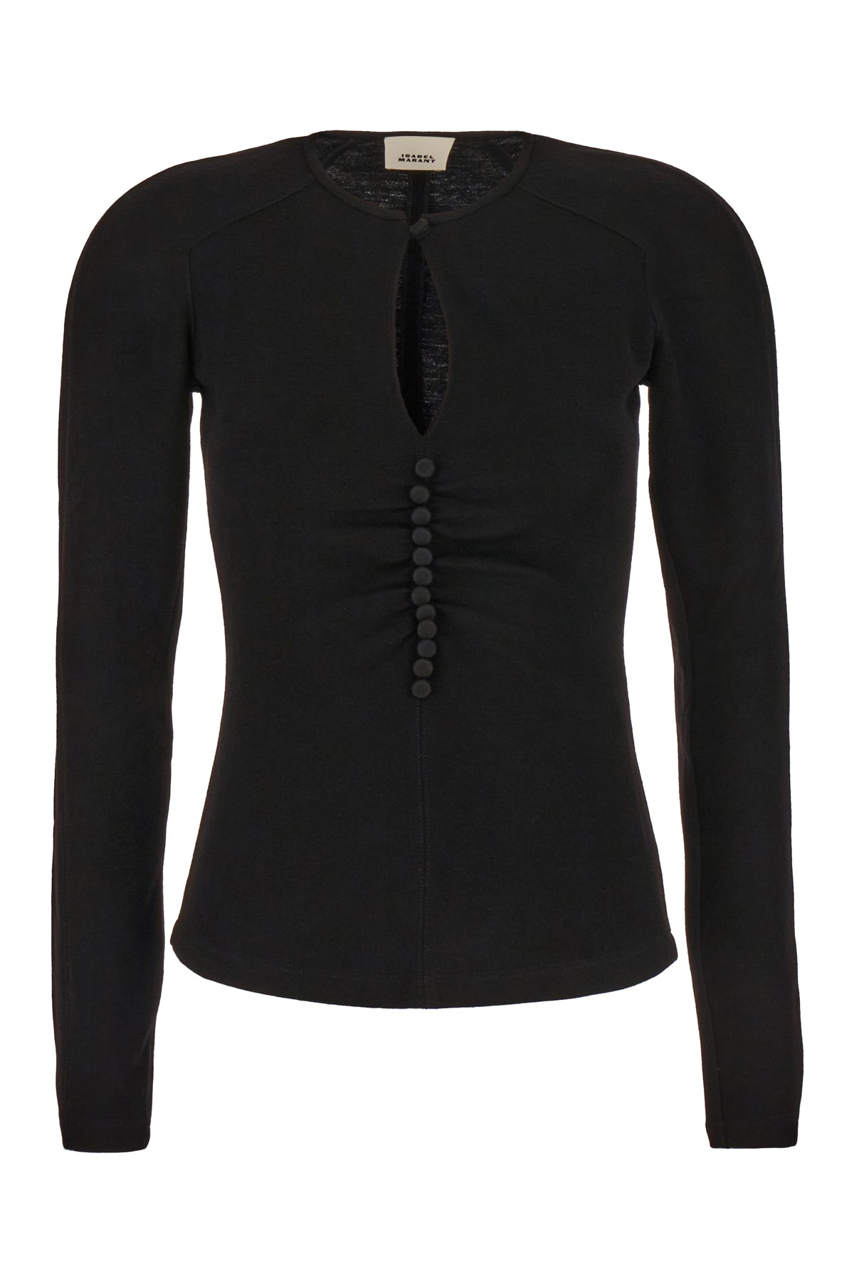 Shop Isabel Marant Black Viscose Blend Top In 01bk