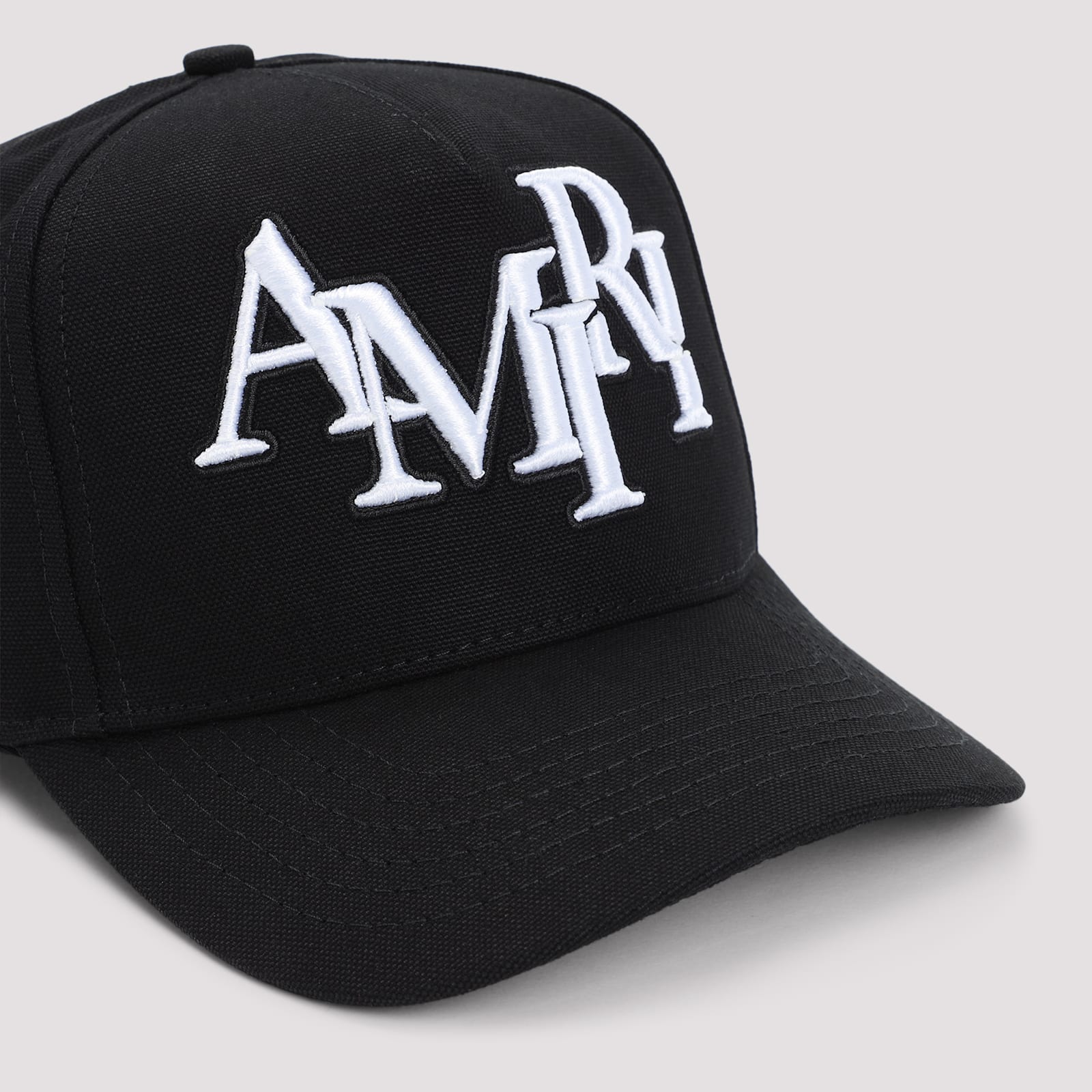 Amiri Staggered-logo Cap In Black