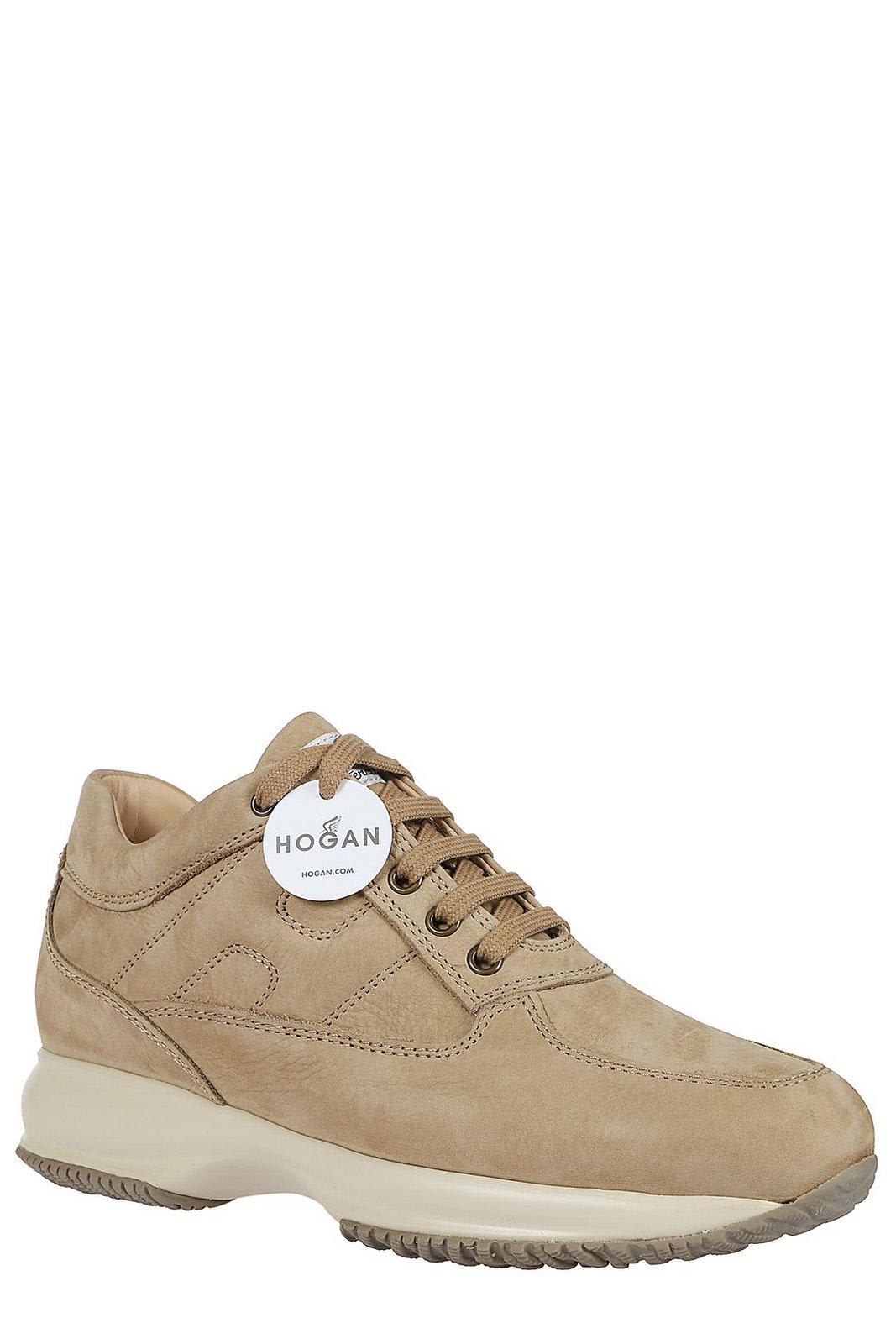 Hogan Interactive Lace-up Sneakers In Cuoio