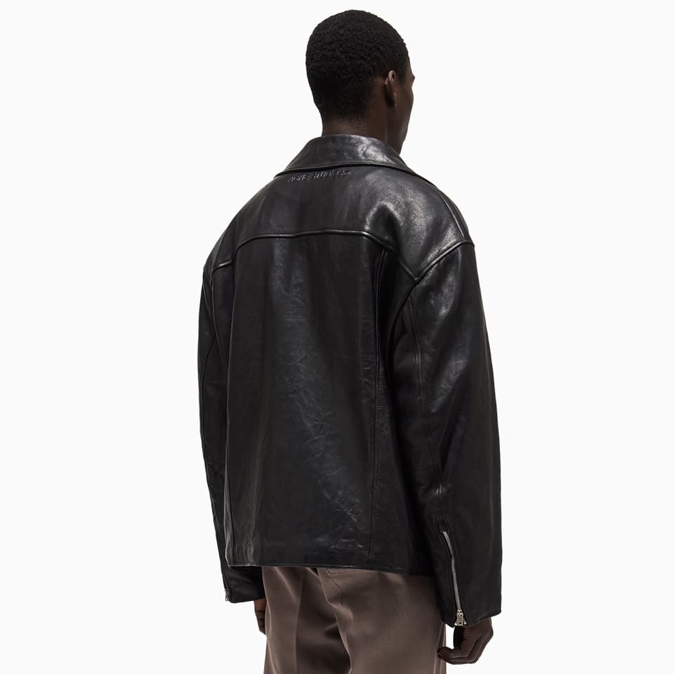 Shop Acne Studios Jacket In Leather In Black