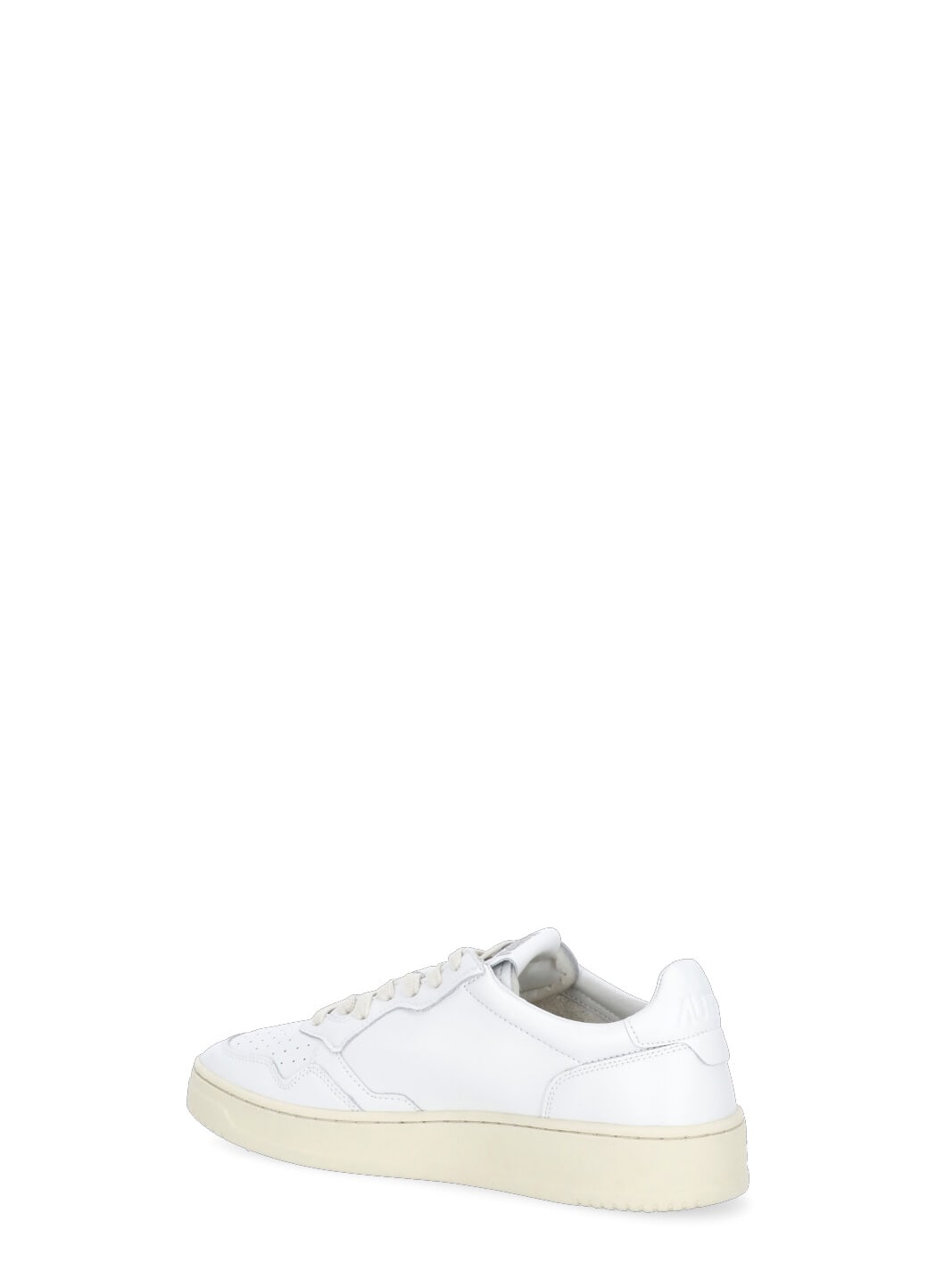 Autry Leather Low-top Sneakers With Perforated Toe Box In White