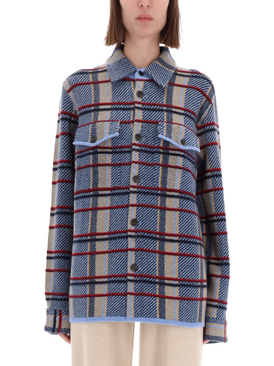 Guest In Residence Plaid Work Shirt In Blue