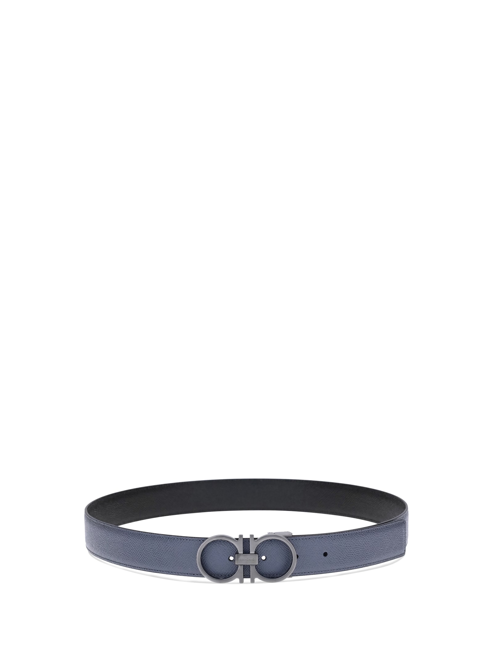 Ferragamo Leather Reversible Belt In Blue