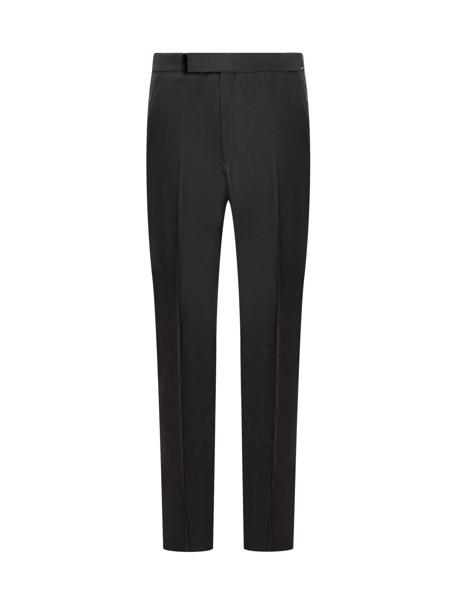 Shop Tom Ford Wool And Silk Pants In Black