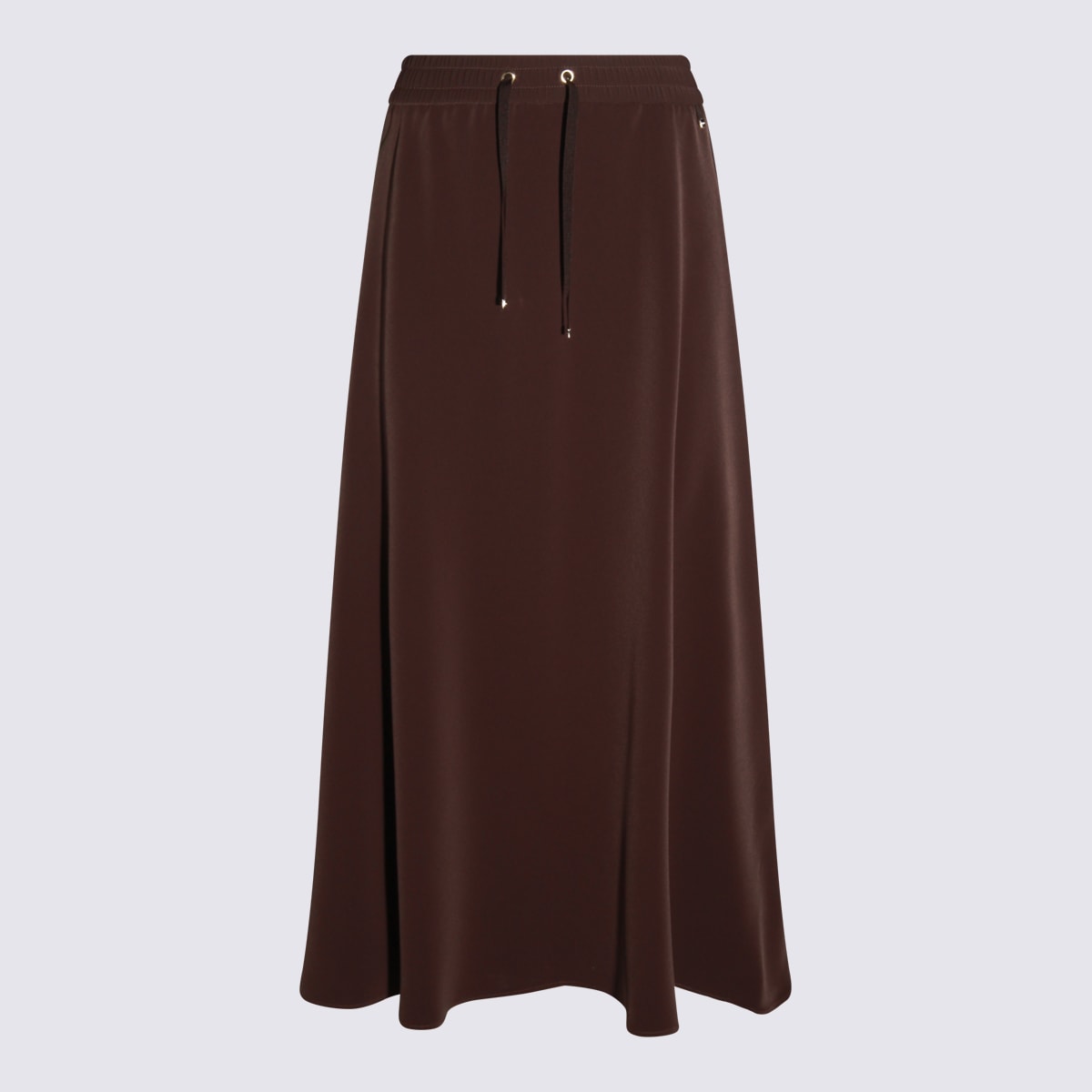 Herno Ankle Length Skirt Drawstring Waist In Brown