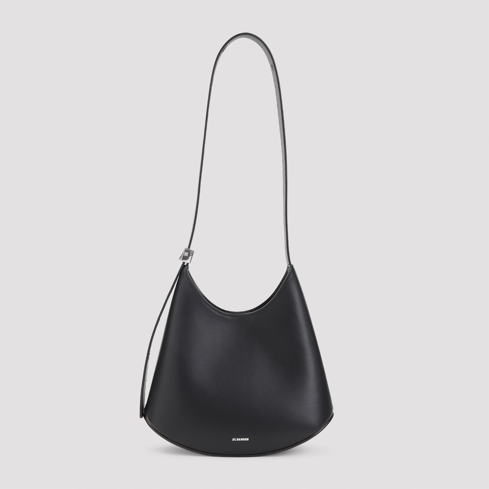 Jil Sander Crescent-shaped Shoulder Bag With Adjustable Strap In Black