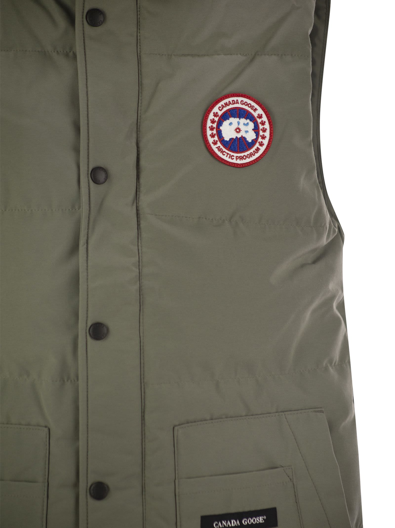 Shop Canada Goose Freestyle - Down Jacket Waistcoat In Sage