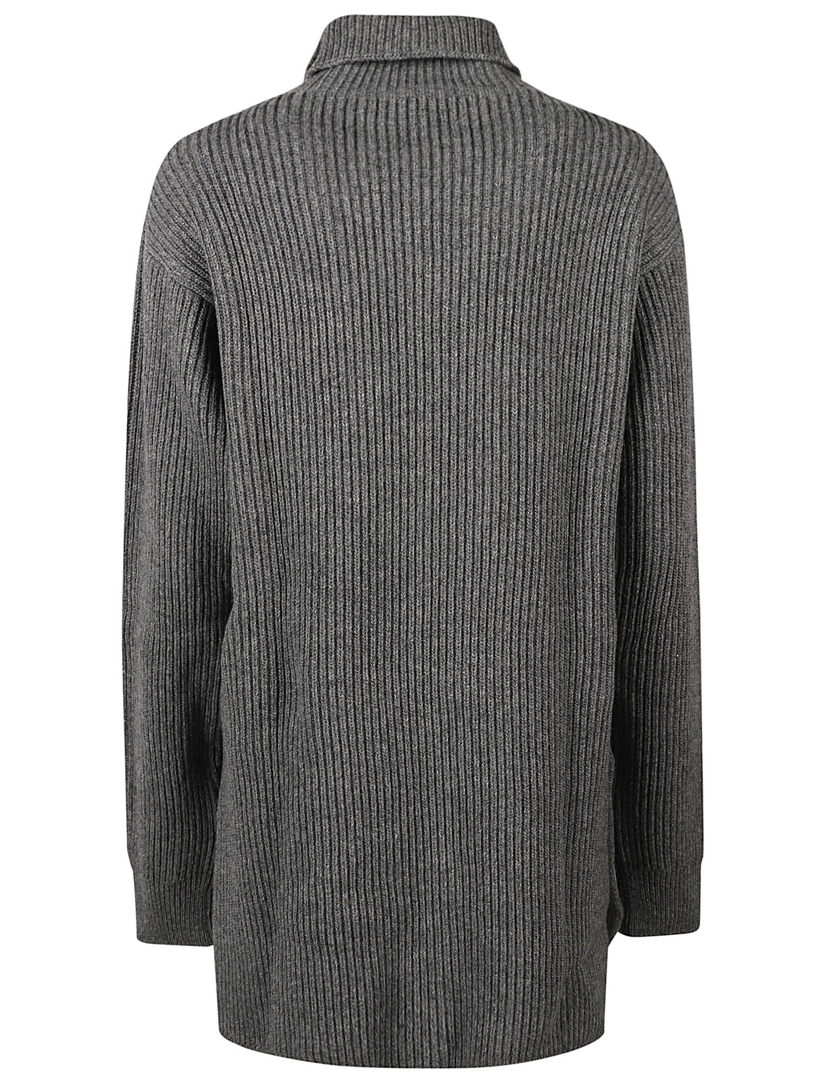 Shop Jil Sander Ribbed Sweater In Silver/grey