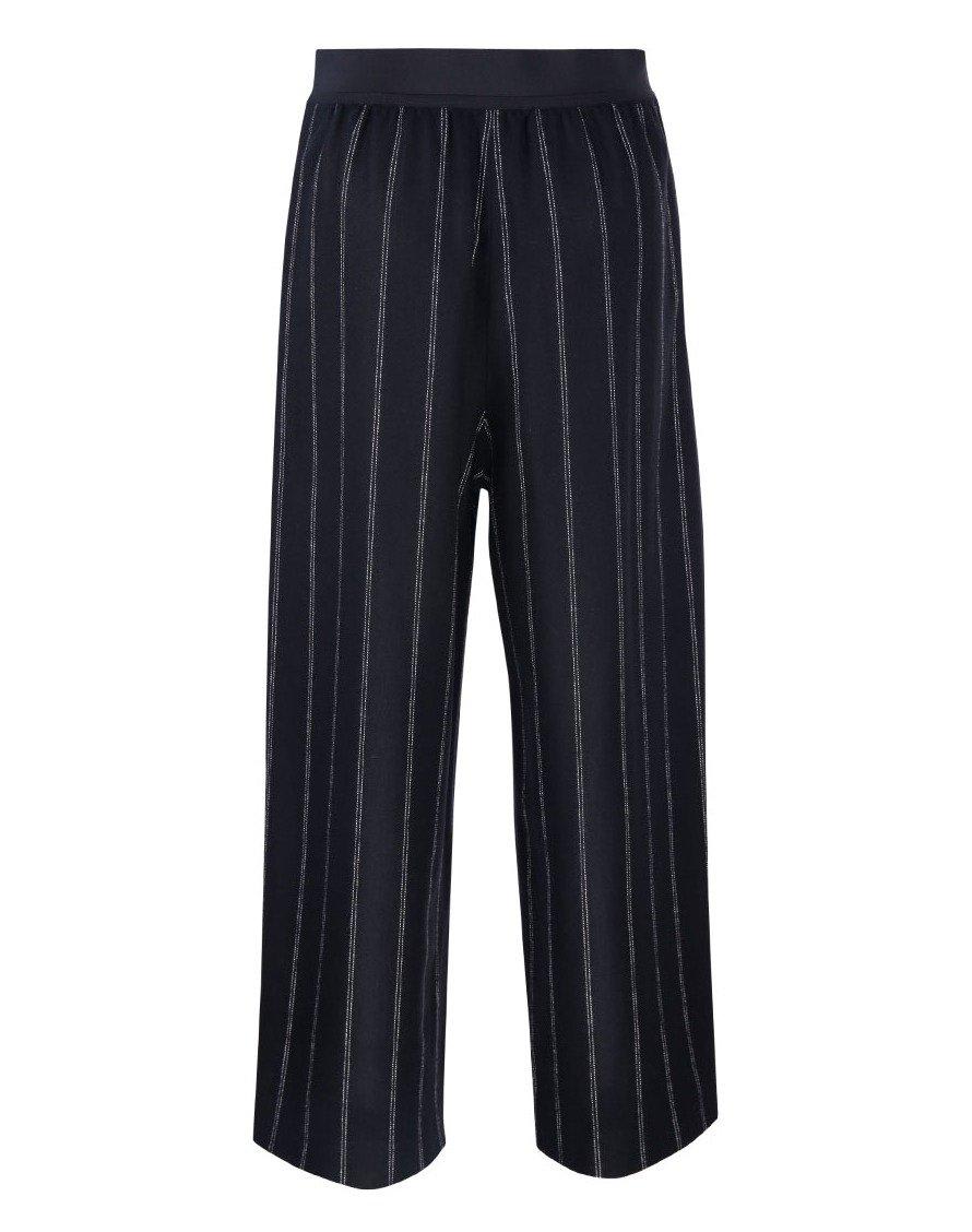 Shop Stella Mccartney Striped Cropped Pants In Black