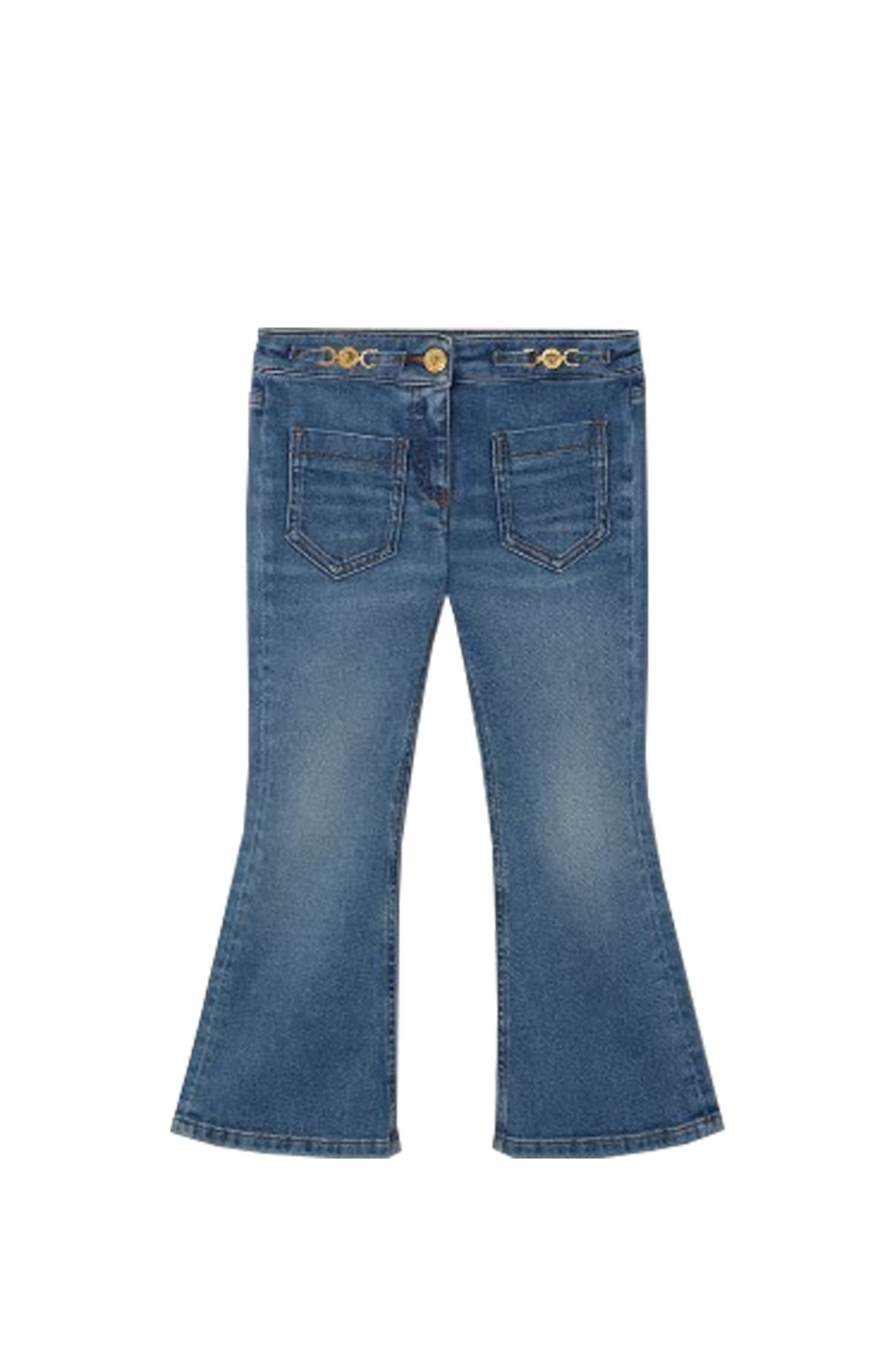 Versace Kids' Flared Jeans In Blue