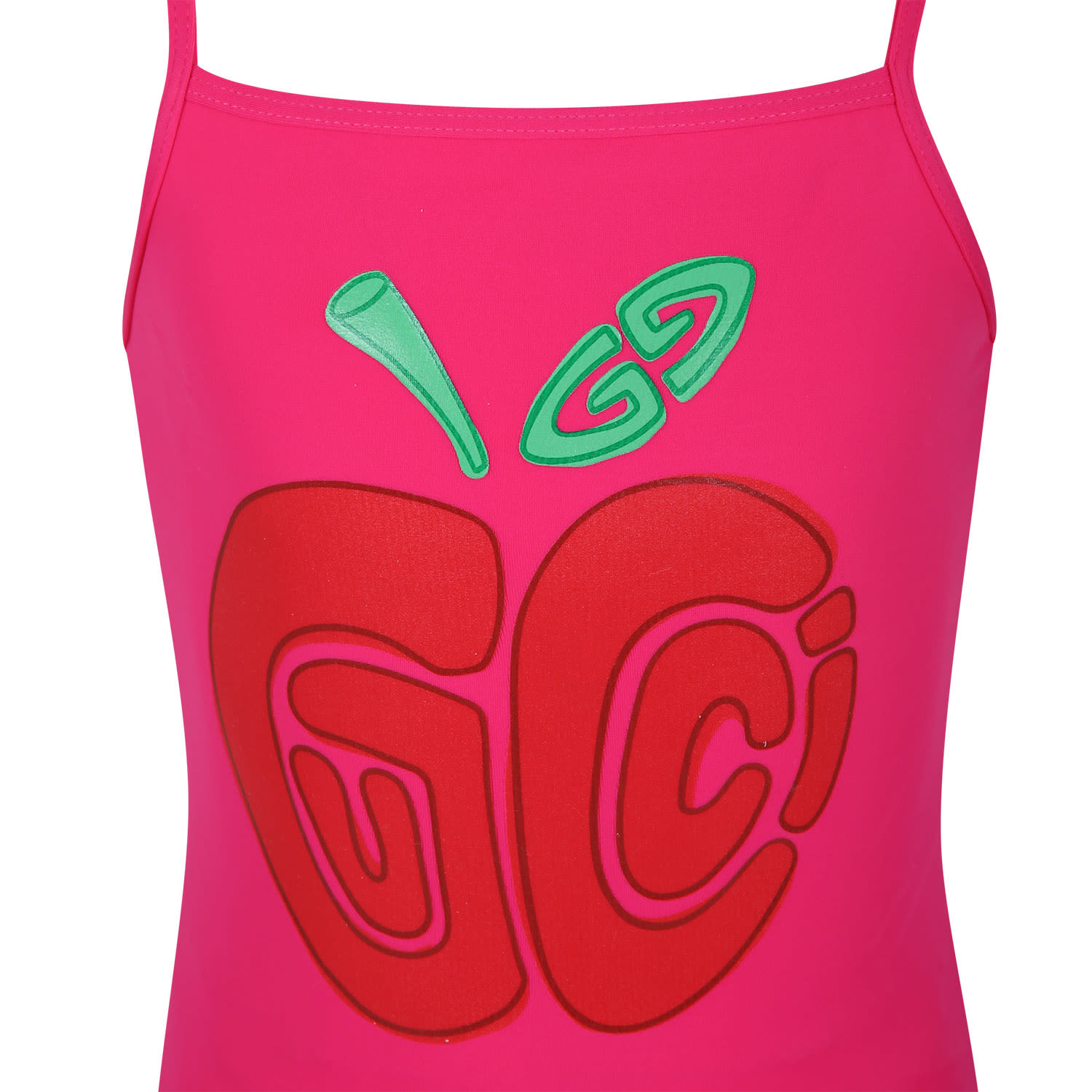 Shop Gucci Fuchsia One-piece Swimsuit For Girl With  Apple Print