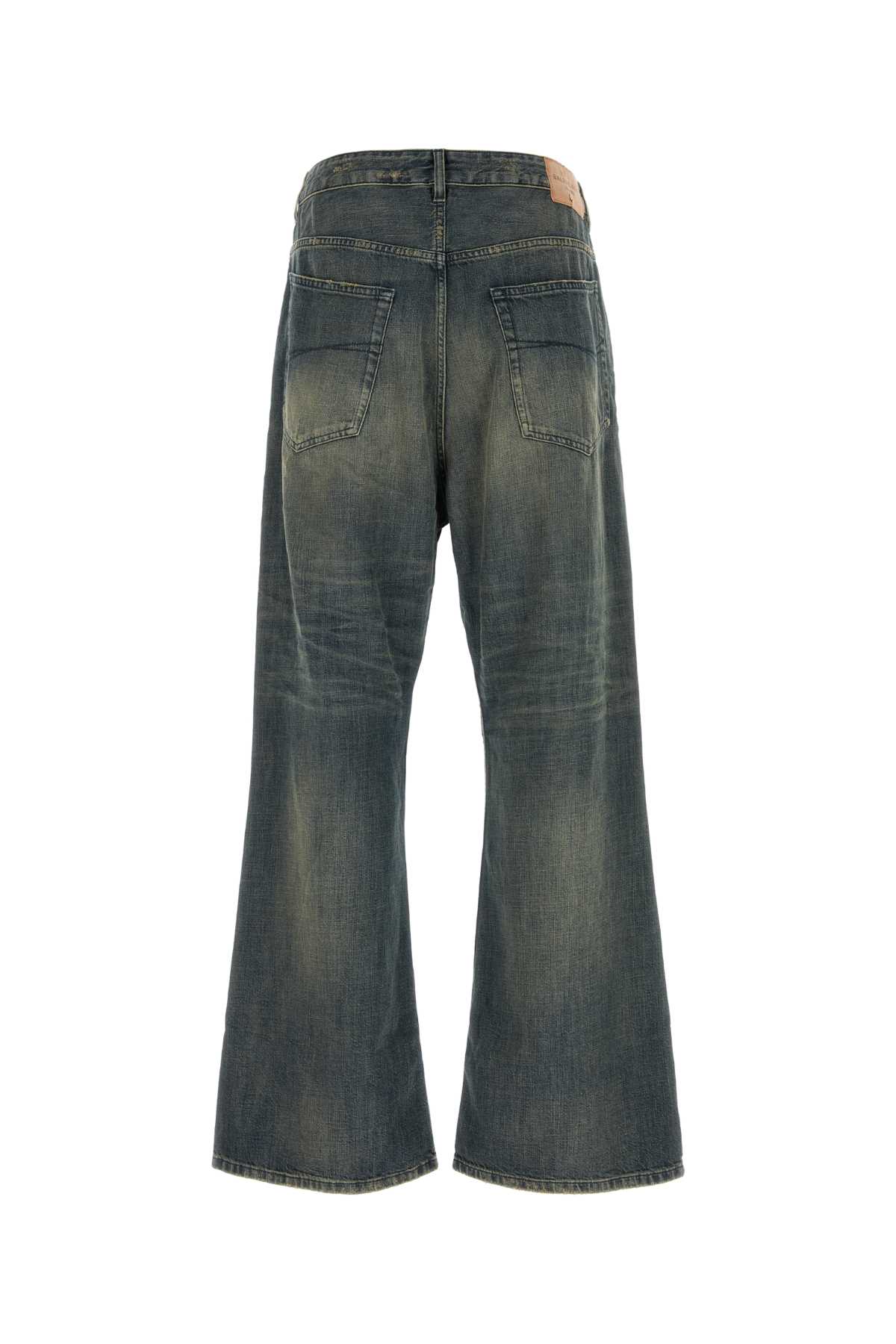 Balenciaga Wide-leg Jeans With Belt Loops And Pockets In Green