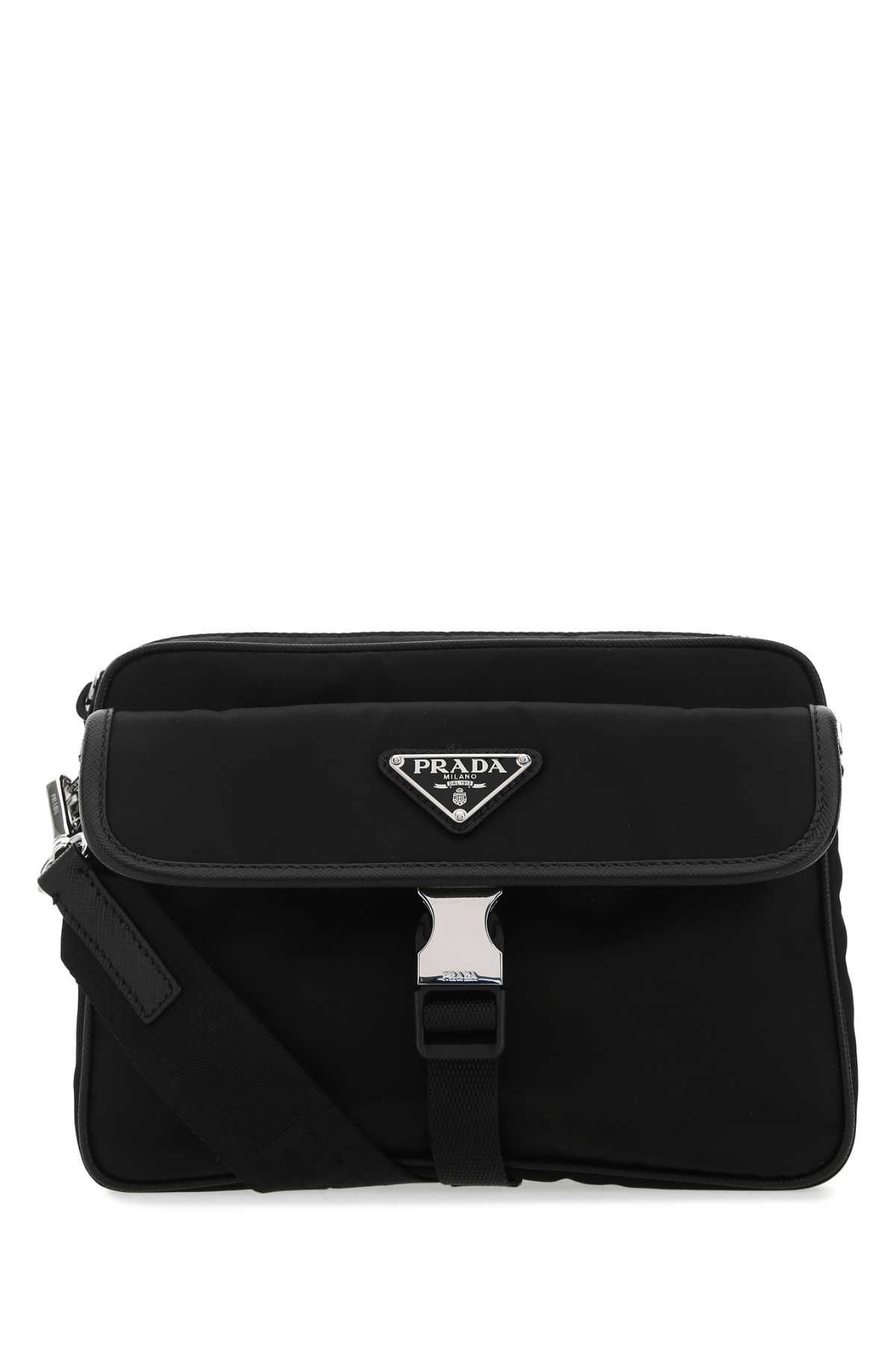 Shop Prada Black Nylon Crossbody Bag In F0002
