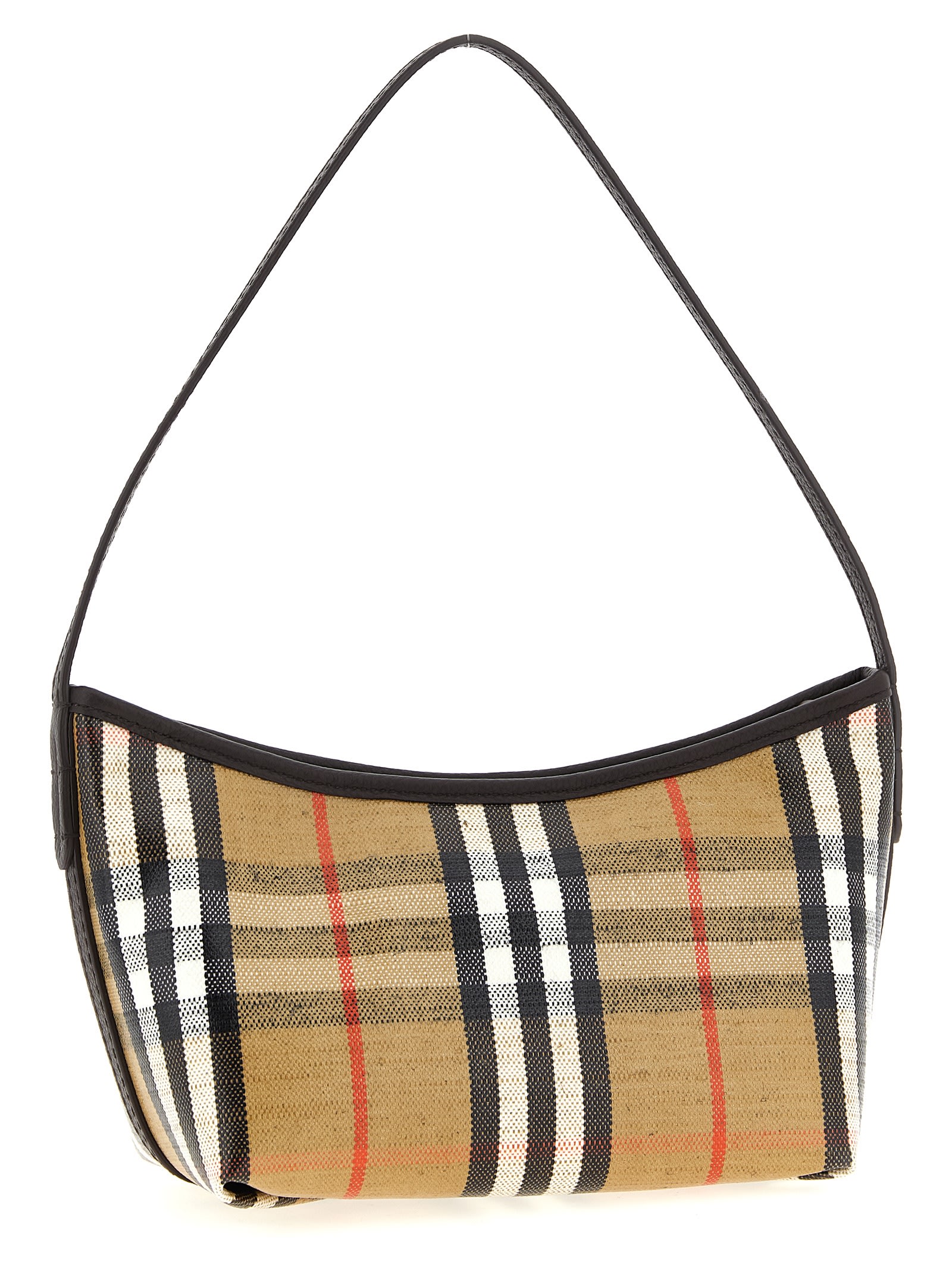 Burberry Womens Sand Mini Highlands Waxed-cotton Baguette Shoulder Bag In Neutral